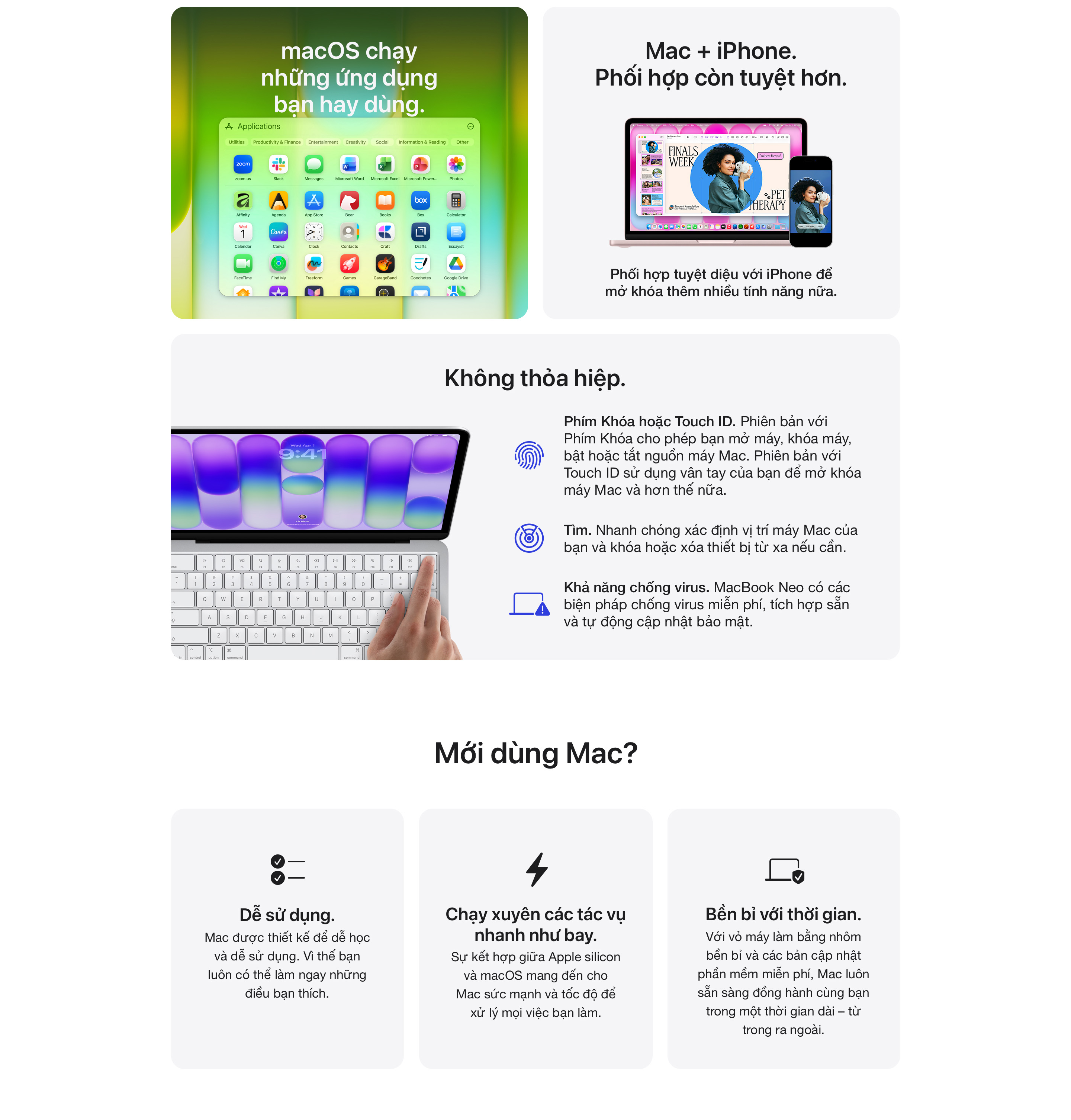 Máy tính xách tay Apple MacBook Neo A18 Pro 13 inch (6 core CPU | 5 core GPU | 8GB RAM | 256GB/512GB SSD)