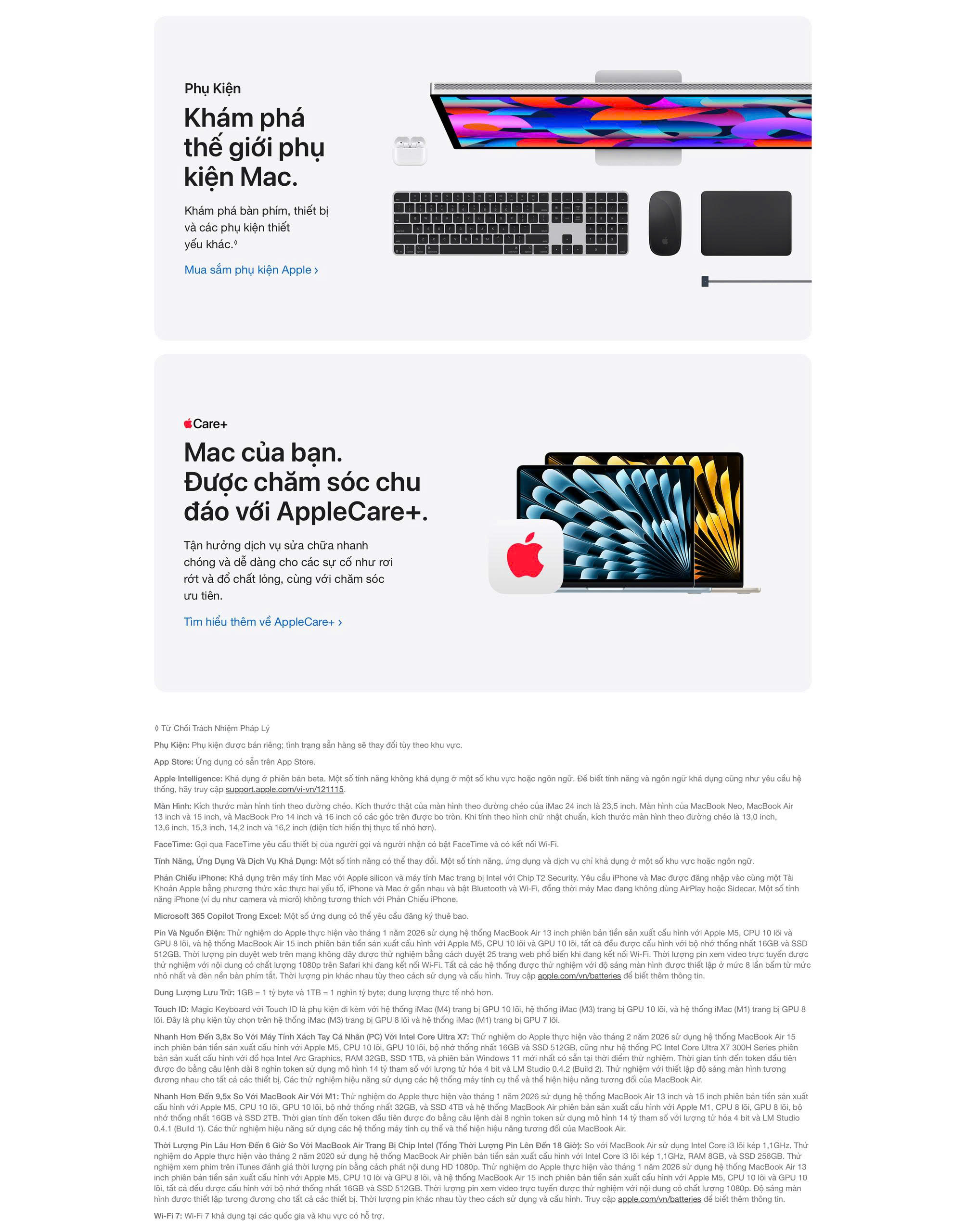 Máy tính xách tay Apple MacBook Air 13.6 inch, M5, 16GB ram, 10-core CPU, 8-core GPU, 512GB, sạc 30W