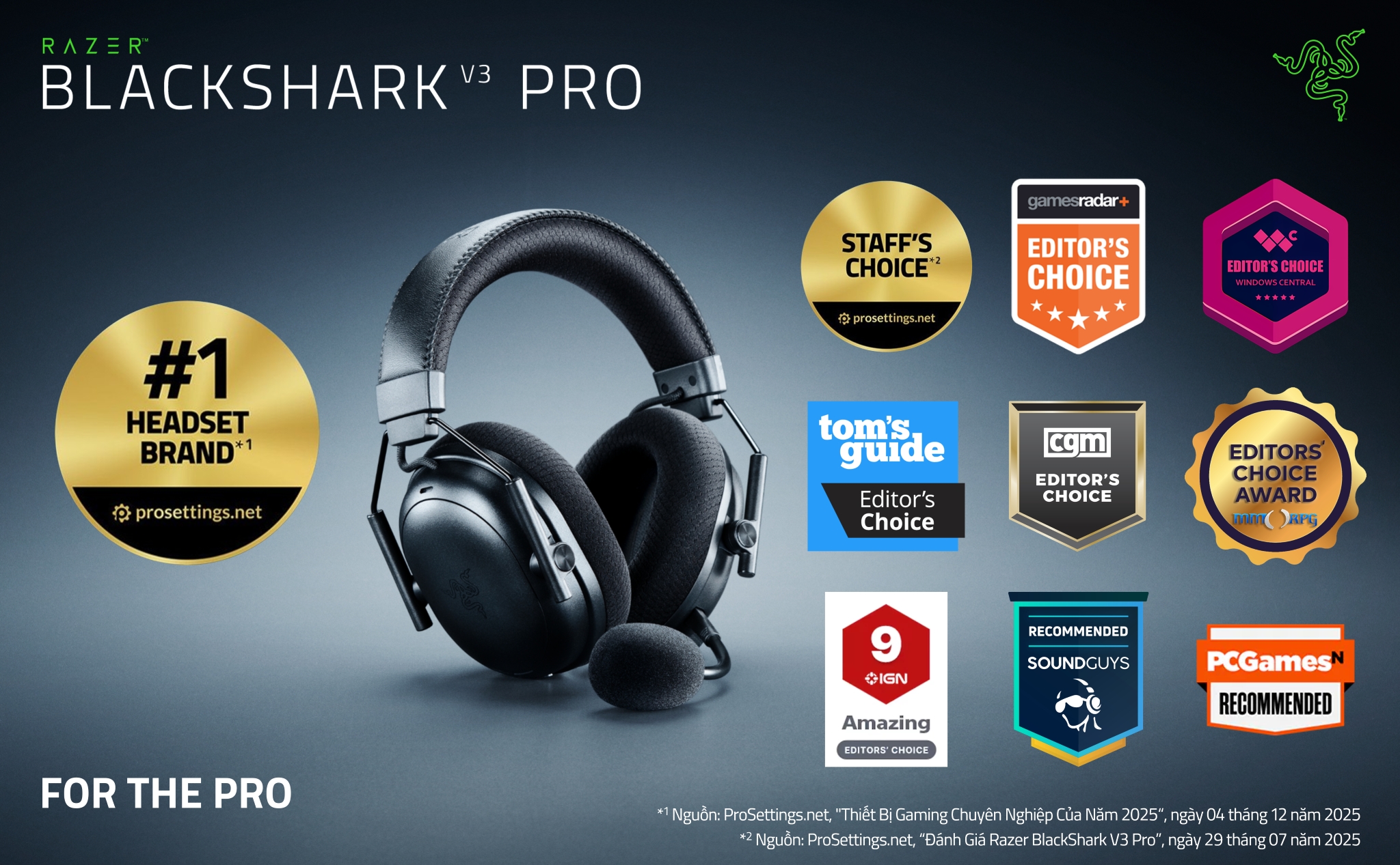Tai Nghe Razer Gaming BlackShark V3 Pro | Không Dây | 50MM GEN-2 | THX ...