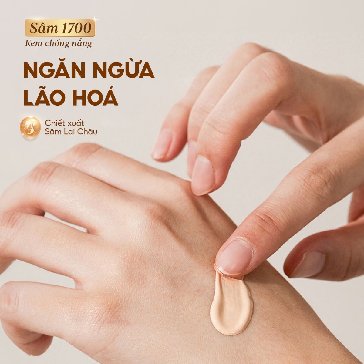 Kem Chống Nắng Mặt Sâm 1700 SPF50+ PA++++ Che Khuyết Điểm Điểm Ngừa Lão Hóa Mọi Loại Da Cỏ Mềm 60g