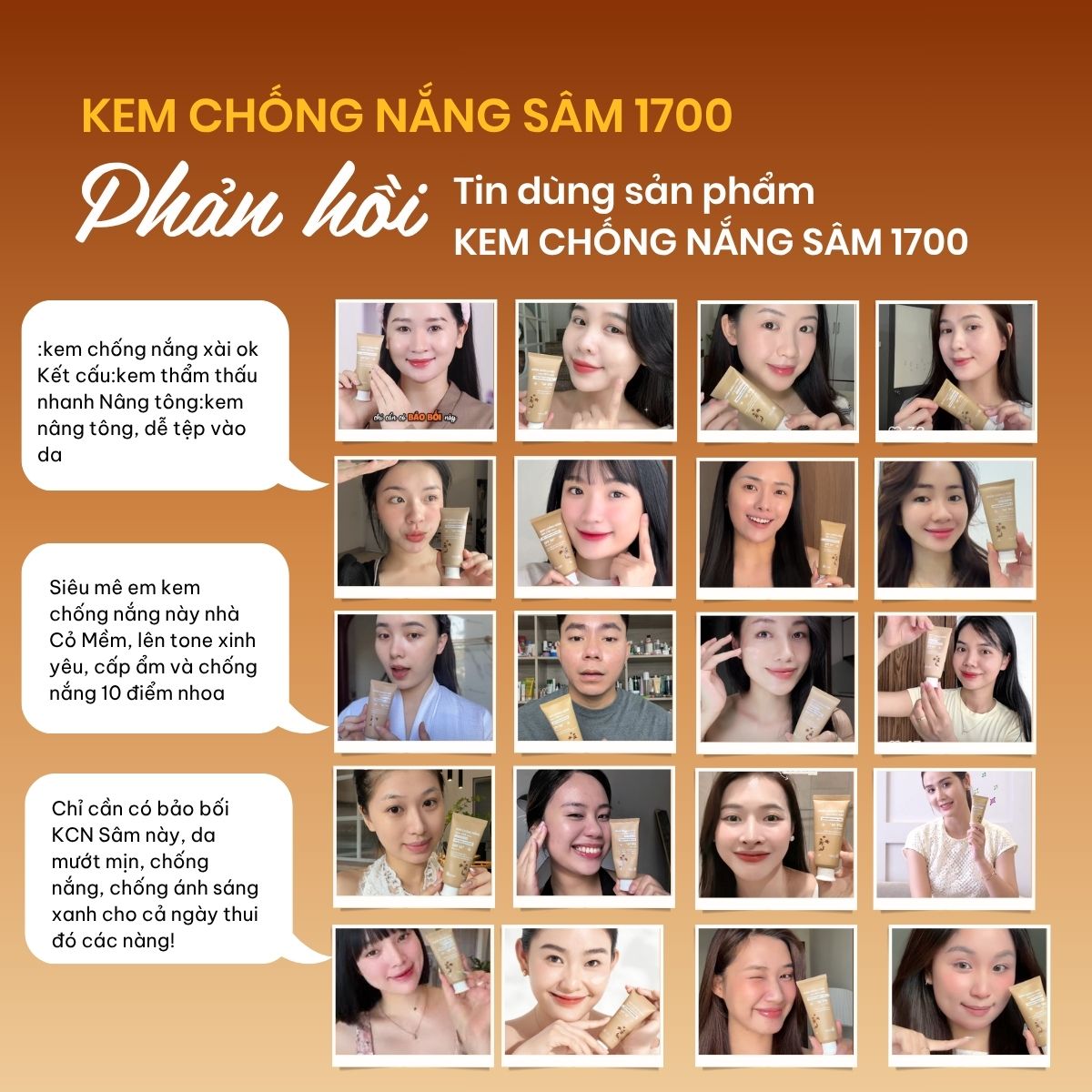 Kem Chống Nắng Mặt Sâm 1700 SPF50+ PA++++ Che Khuyết Điểm Điểm Ngừa Lão Hóa Mọi Loại Da Cỏ Mềm 60g