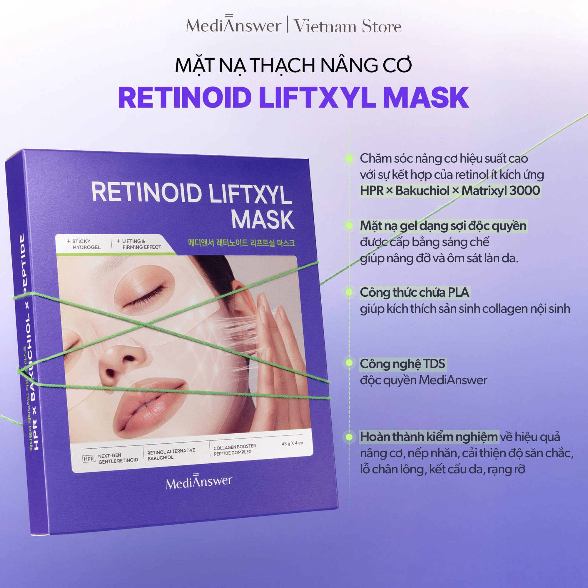 Mặt Nạ Thạch Retinol Nâng Cơ Đàn Hồi Săn Chắc Da MediAnswer Retinoid ...