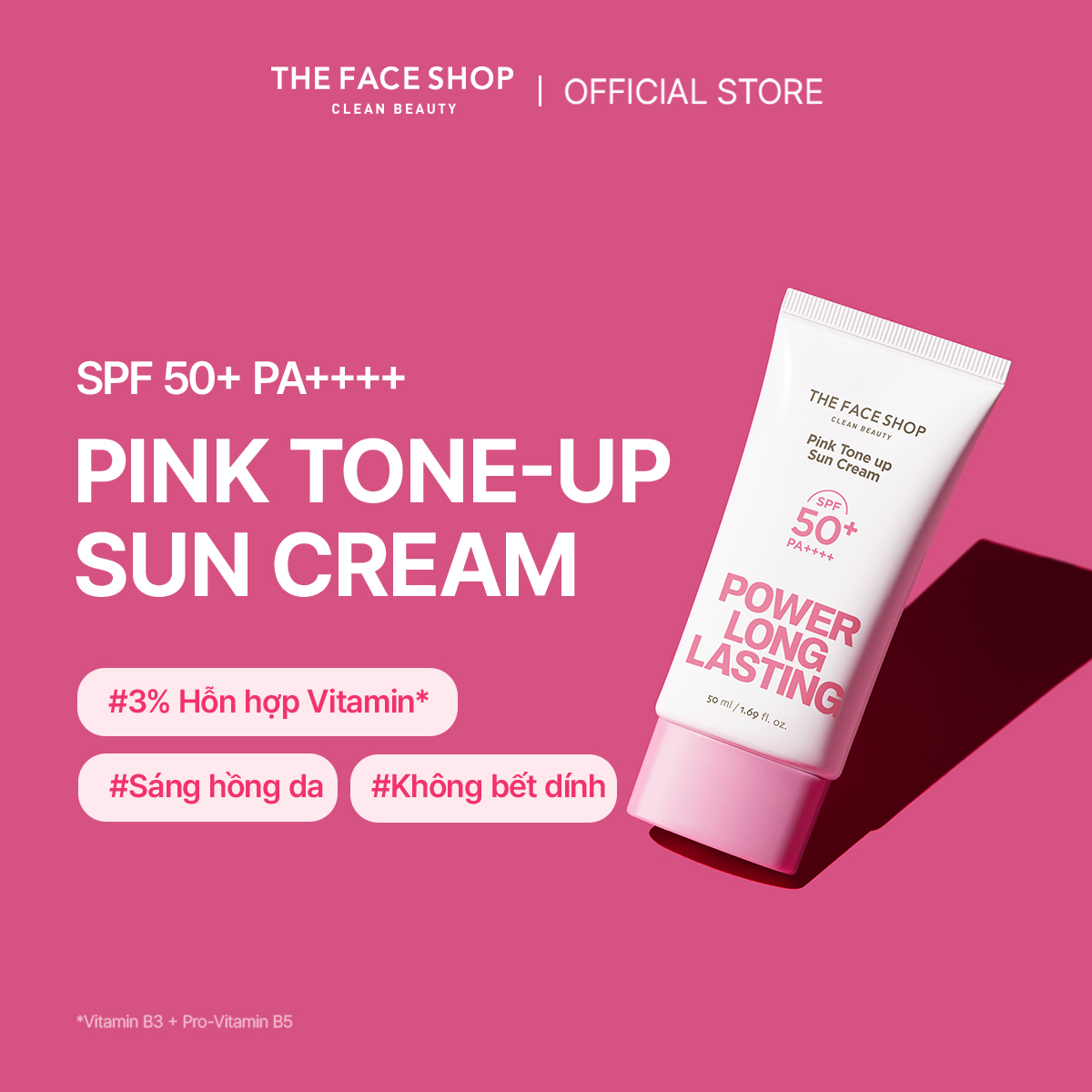 [FS]Combo Kem Chống Nắng Thefaceshop Power Long Pink Tone Up Spf50 ...