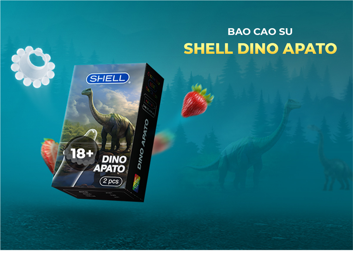 Bao cao su Shell Dino Apato - Hộp 1 bao Shell Performax kèm nửa thân 12 ...