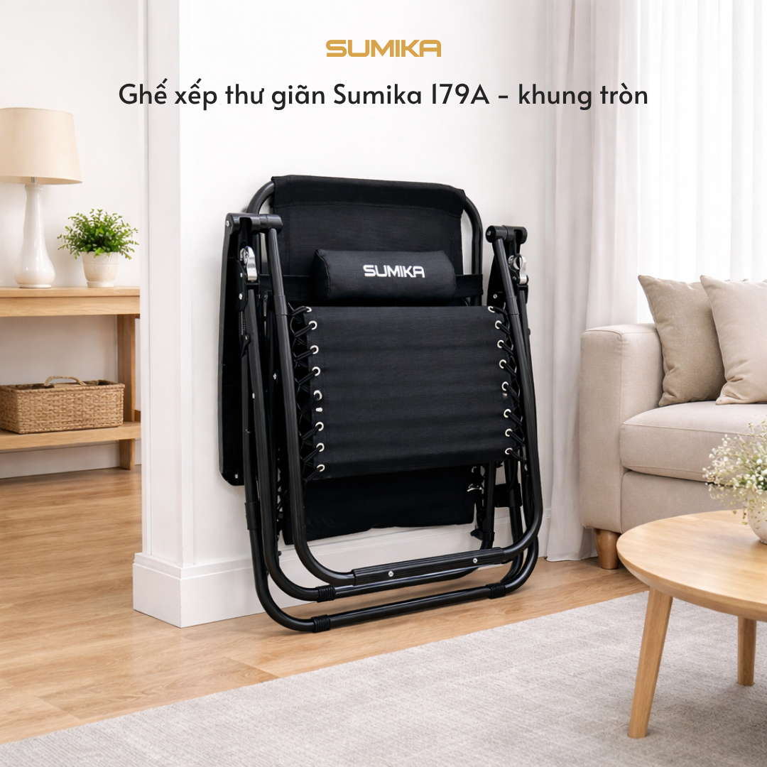 SUMIKA Ghế Xếp Gấp Gọn 179A, Khung Thép Sơn Tĩnh Điện, Lưới Textilene ...