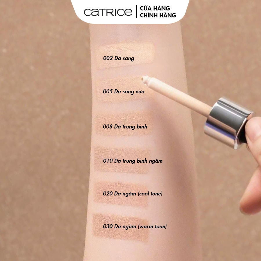 Kem nền Catrice HD Liquid Coverage Foundation kiềm dầu, che phủ tự nhiên tạo độ mịn màng cho da 30ml