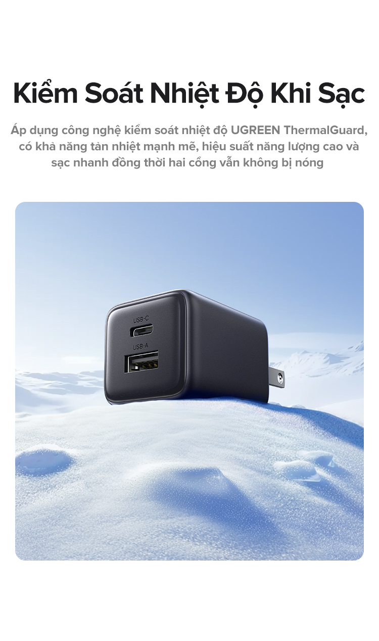Củ sạc nhanh UGREEN 20W Type C PD Charger cho SAMSUNG S24 Ultra Xiaomi Power Delivery cho iPhone 15/16/17 – ảnh mô tả chi tiết 5