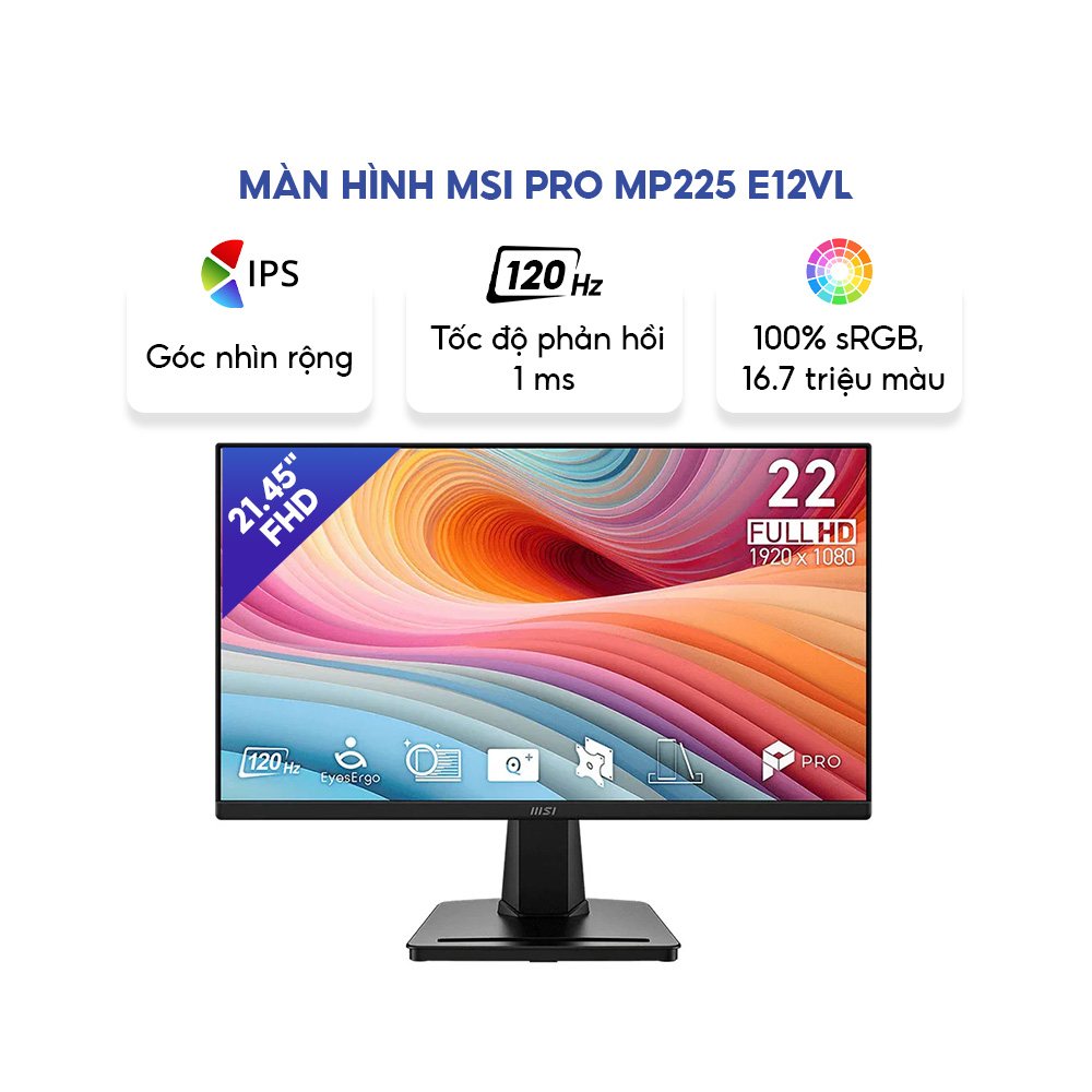 Màn hình MSI PRO MP225 E12VL 21.45'' - FHD 1920 x 1080 - VA - 120Hz ...