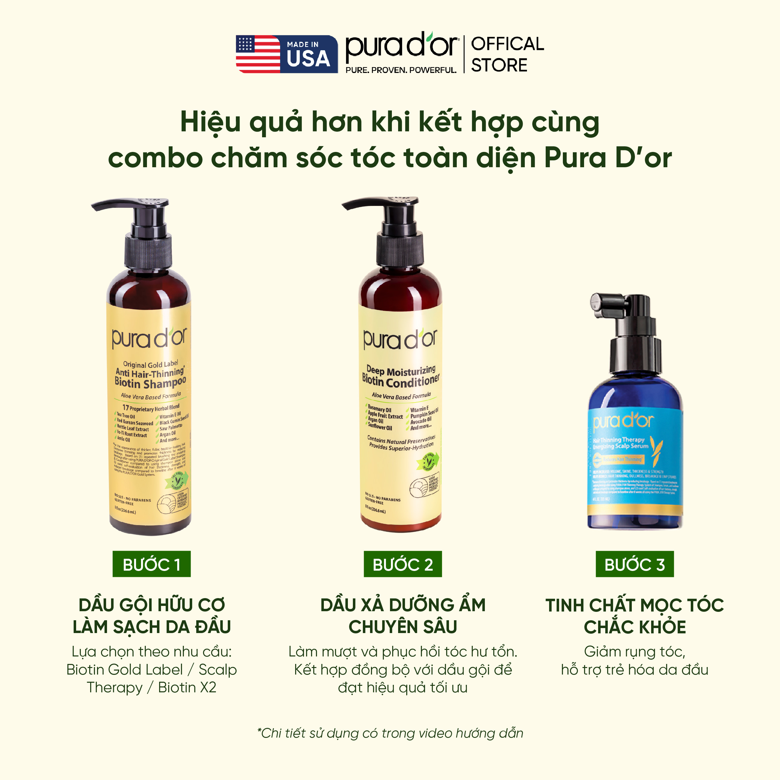 Dầu Gội Biotin Hỗ Trợ Giảm Rụng & kiềm dầu, chăm sóc da đầu Hữu Cơ PURA ...