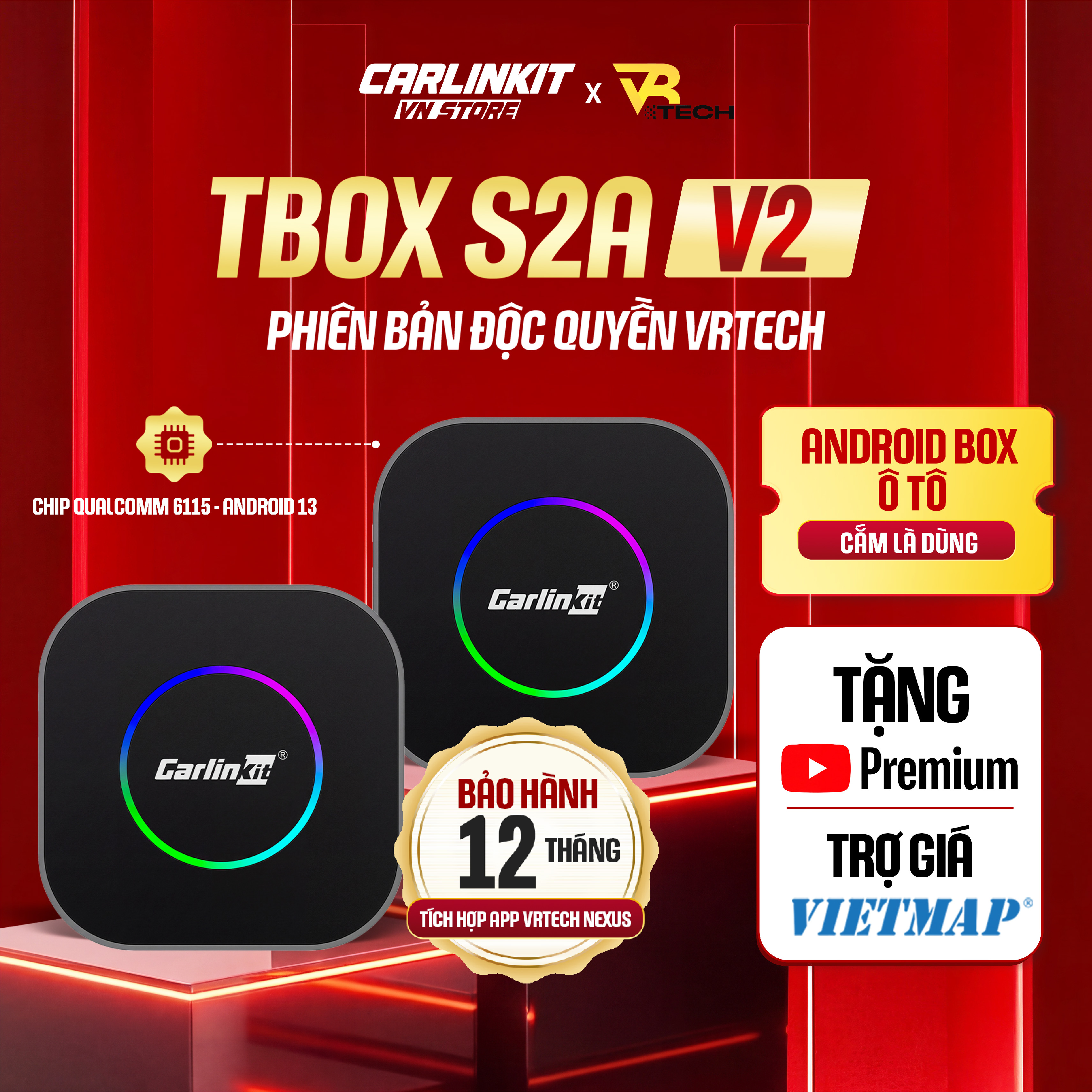 Carlinkit TBOX S2A V2 2026, Android Box Ô Tô, Apple CarPlay, Android ...