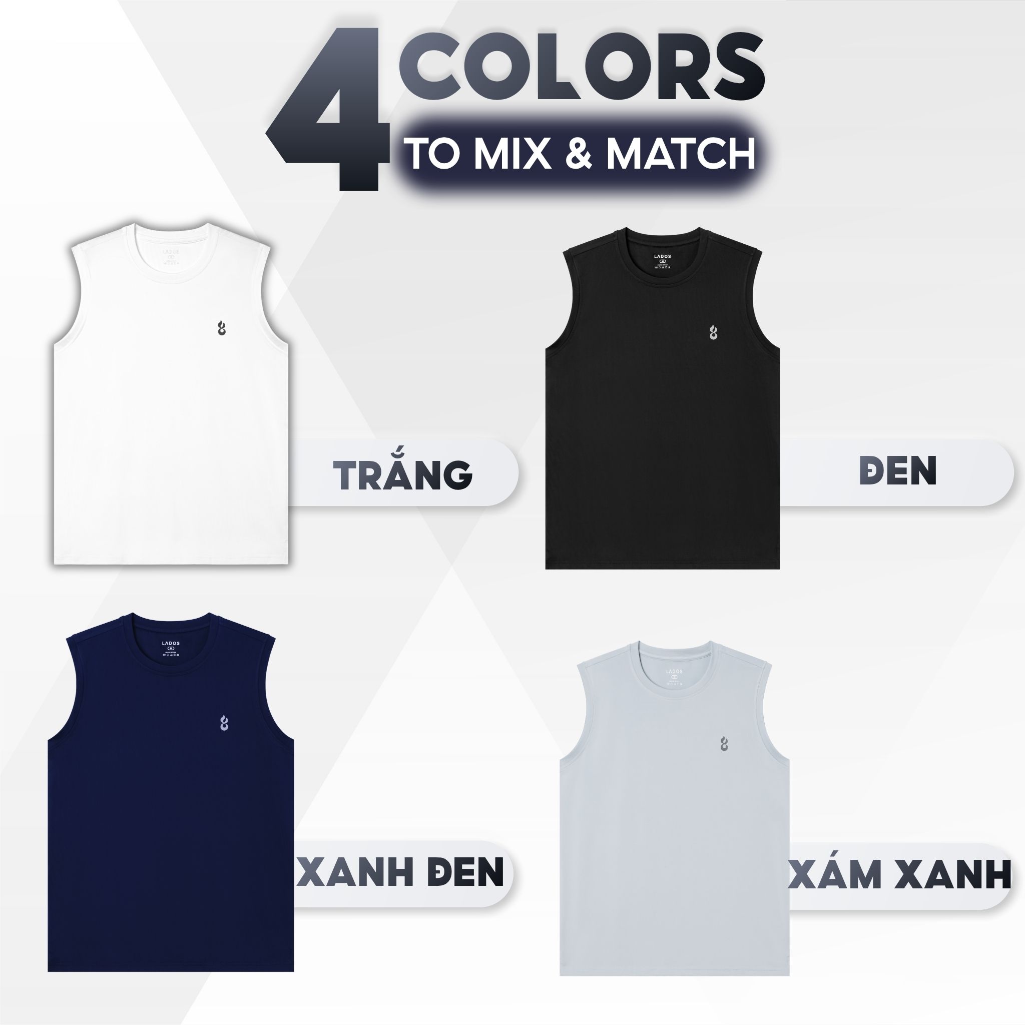 Áo thun tank top nam trơn LADOS-9181 vải thun poly mềm mịn co giãn,tập ...