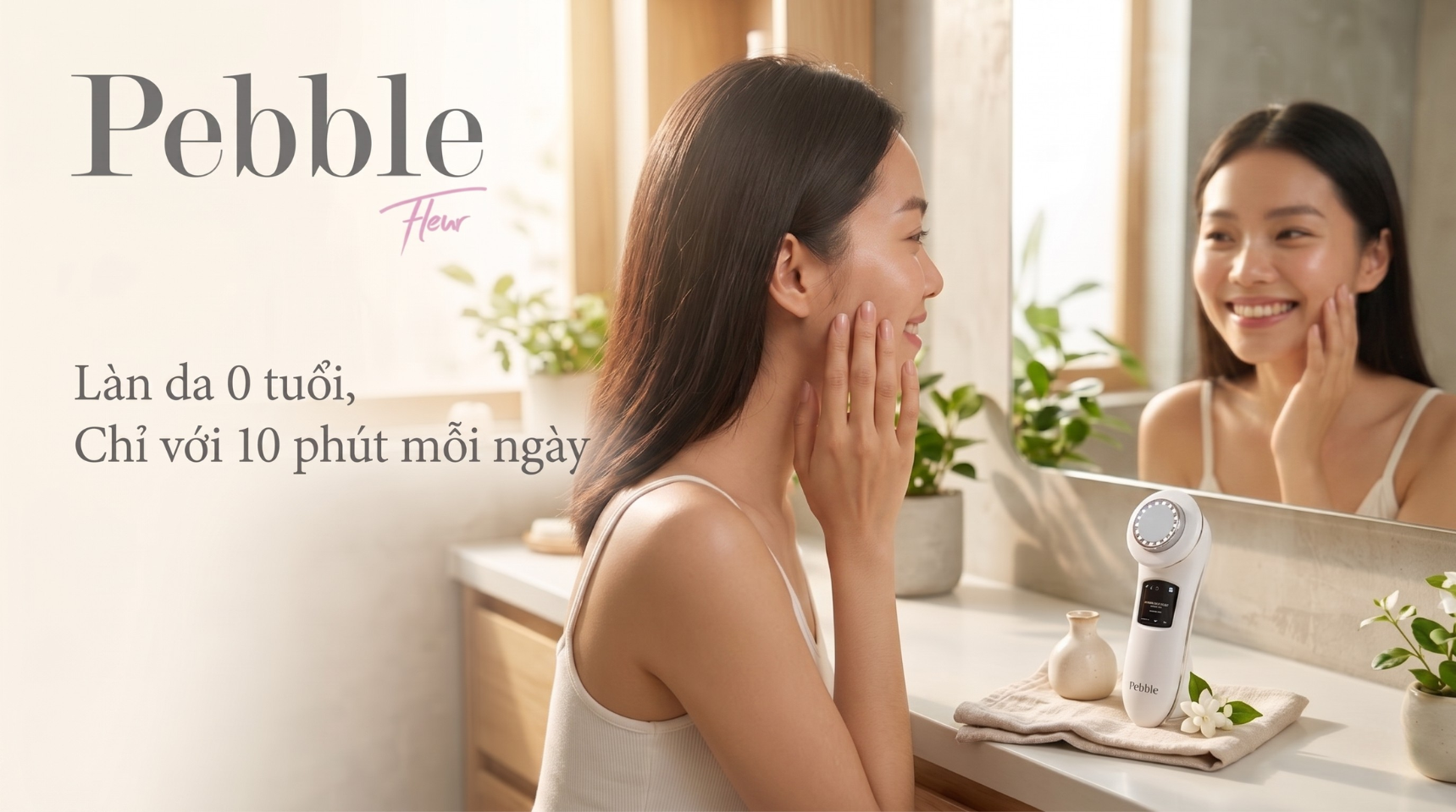Pebble™ Fleur 2 RF + Hot & Cold, Chống Lão Hoá, Đẩy Tinh Chất + Chăm ...