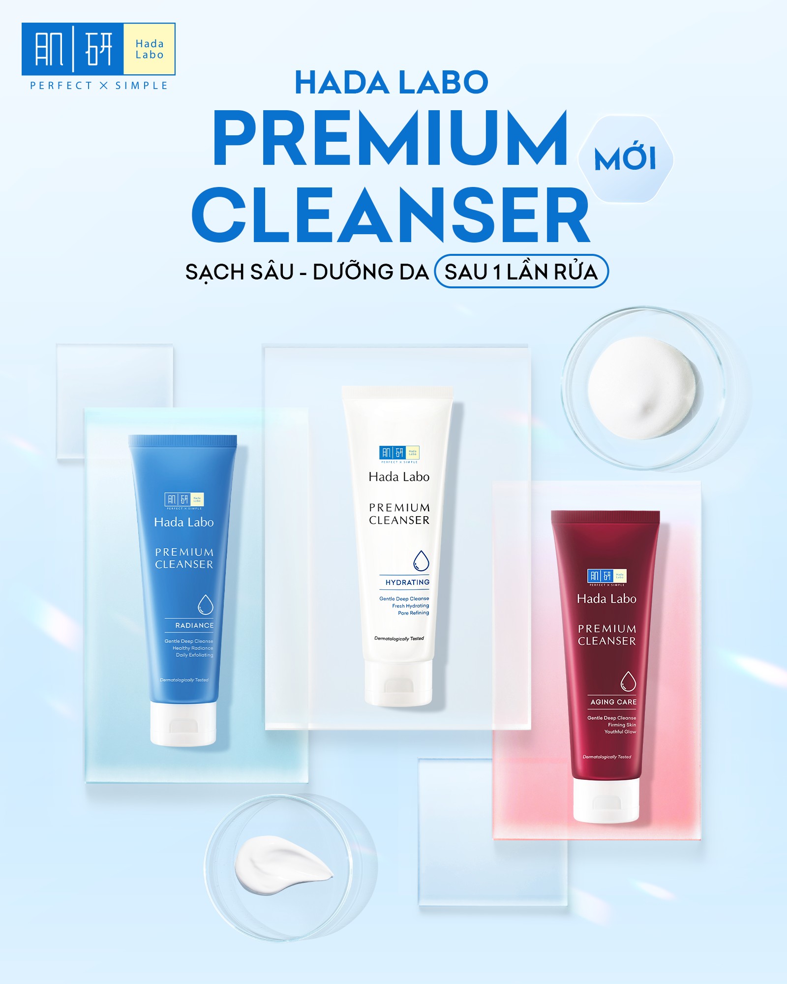 Sữa Rửa Mặt Dưỡng Da Cao Cấp Hada Labo Premium Cleanser (100g/tuýp ...