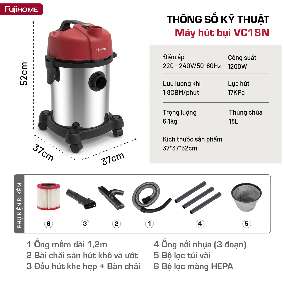 Thùng chứa inox cao cấp dung tích 18L chống rỉ sét bền bỉ