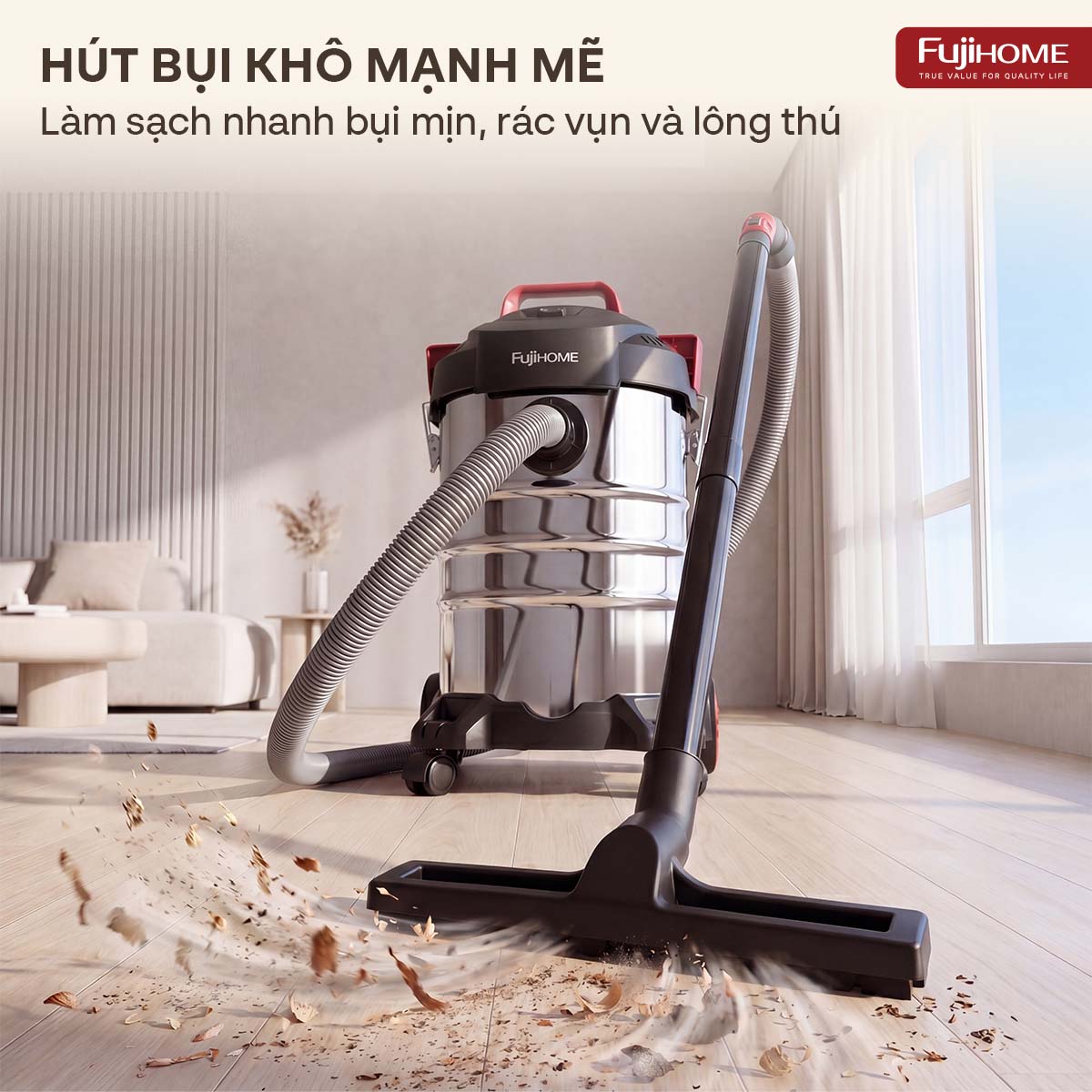 Chức năng thổi bụi công suất cao làm sạch lá cây và góc tường