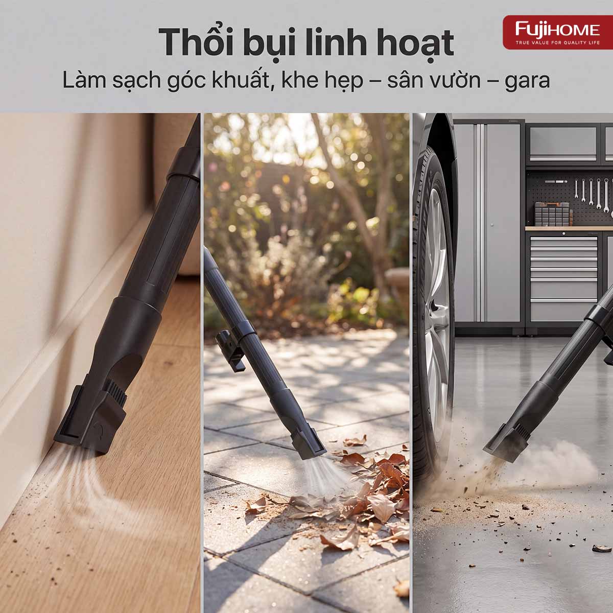 Bộ đầu hút khe ống nối nhựa đa năng của máy hút bụi Fujihome VC12N