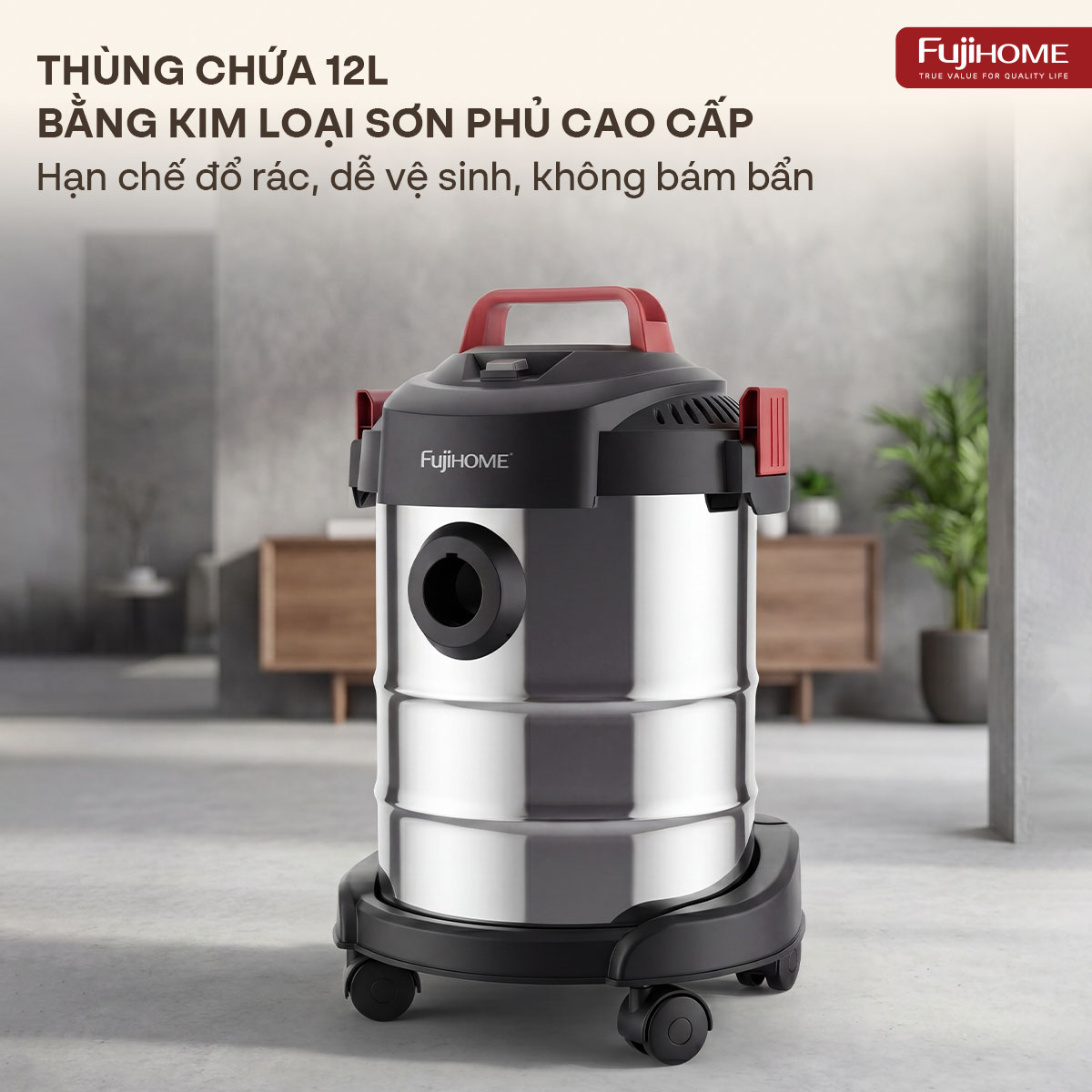 Kích thước và thông số kỹ thuật chi tiết máy hút bụi khô ướt VC12N