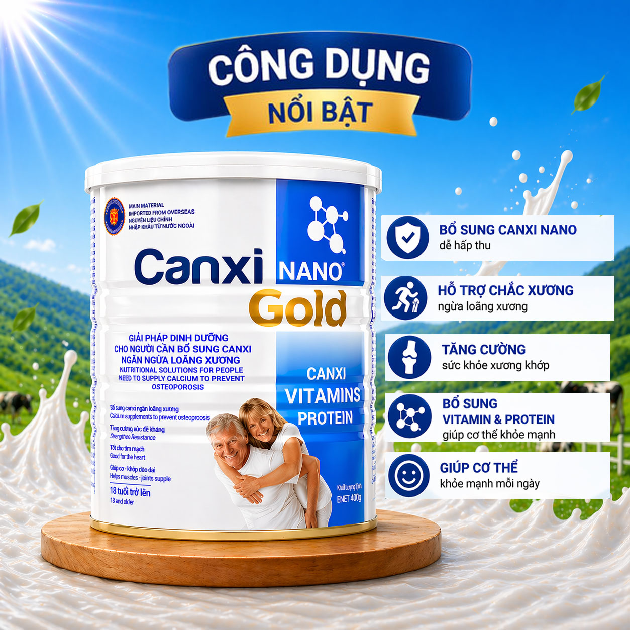 [ Mua 3 Tặng 1] Sữa Canxi Cho Người Già Bổ Sung Canxi Ngừa Loãng Xương ...