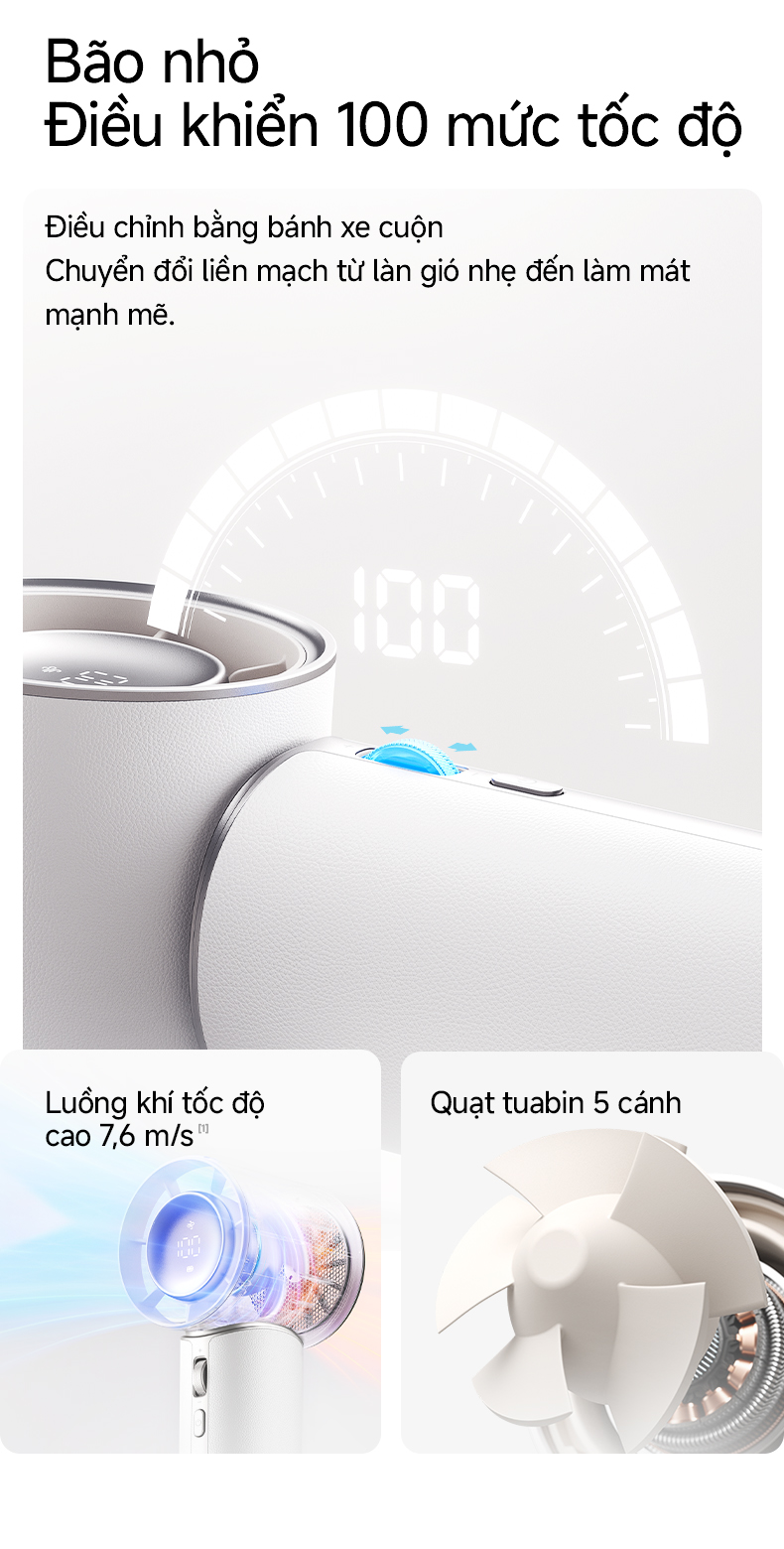 Quạt JISULIFE Pro1 Mini màu trắng thanh lịch