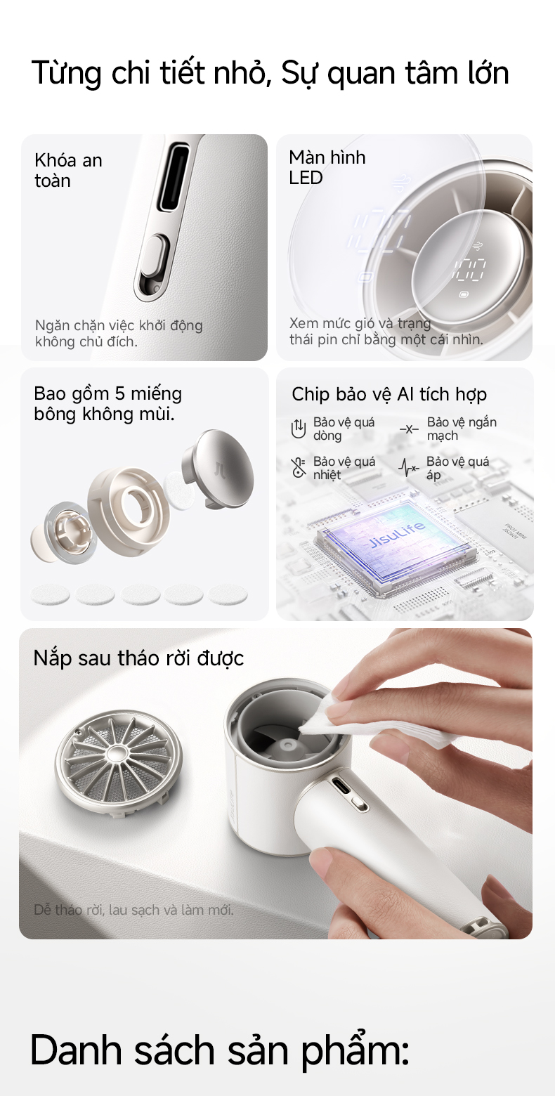 Kích thước nhỏ gọn cầm lòng bàn tay của JISULIFE Pro1 Mini