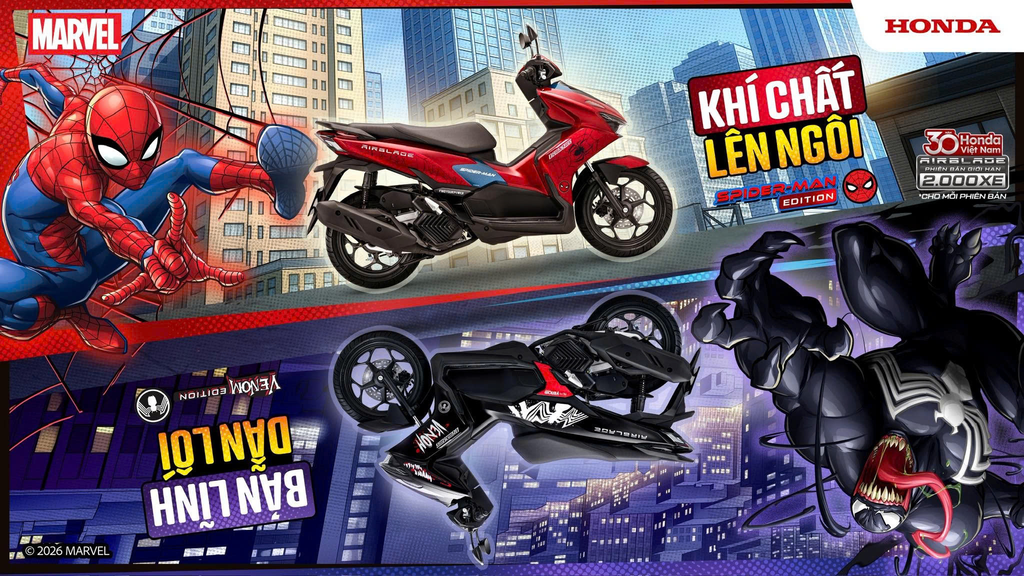 Xe máy Honda Air Blade 125cc 2026 - Phiên Bản Giới Hạn - Marvel ' Spider-Man