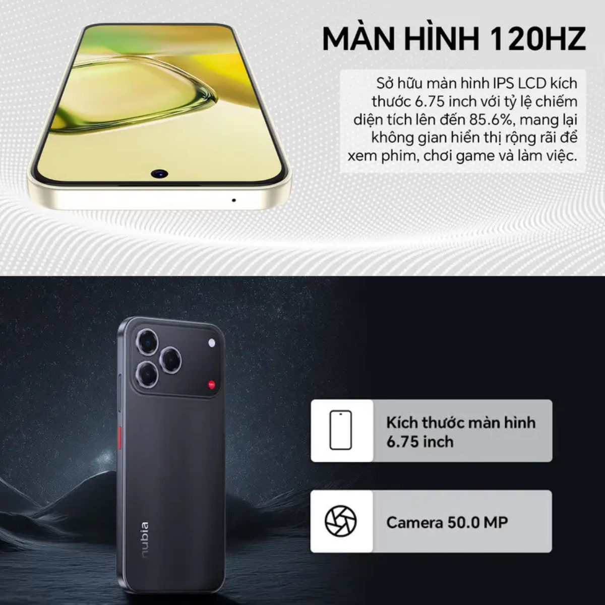 Điện thoại Nubia V80 Design 4GB + 128GB hàng Quốc Tế chính hãng - Bảo hành 18 tháng
