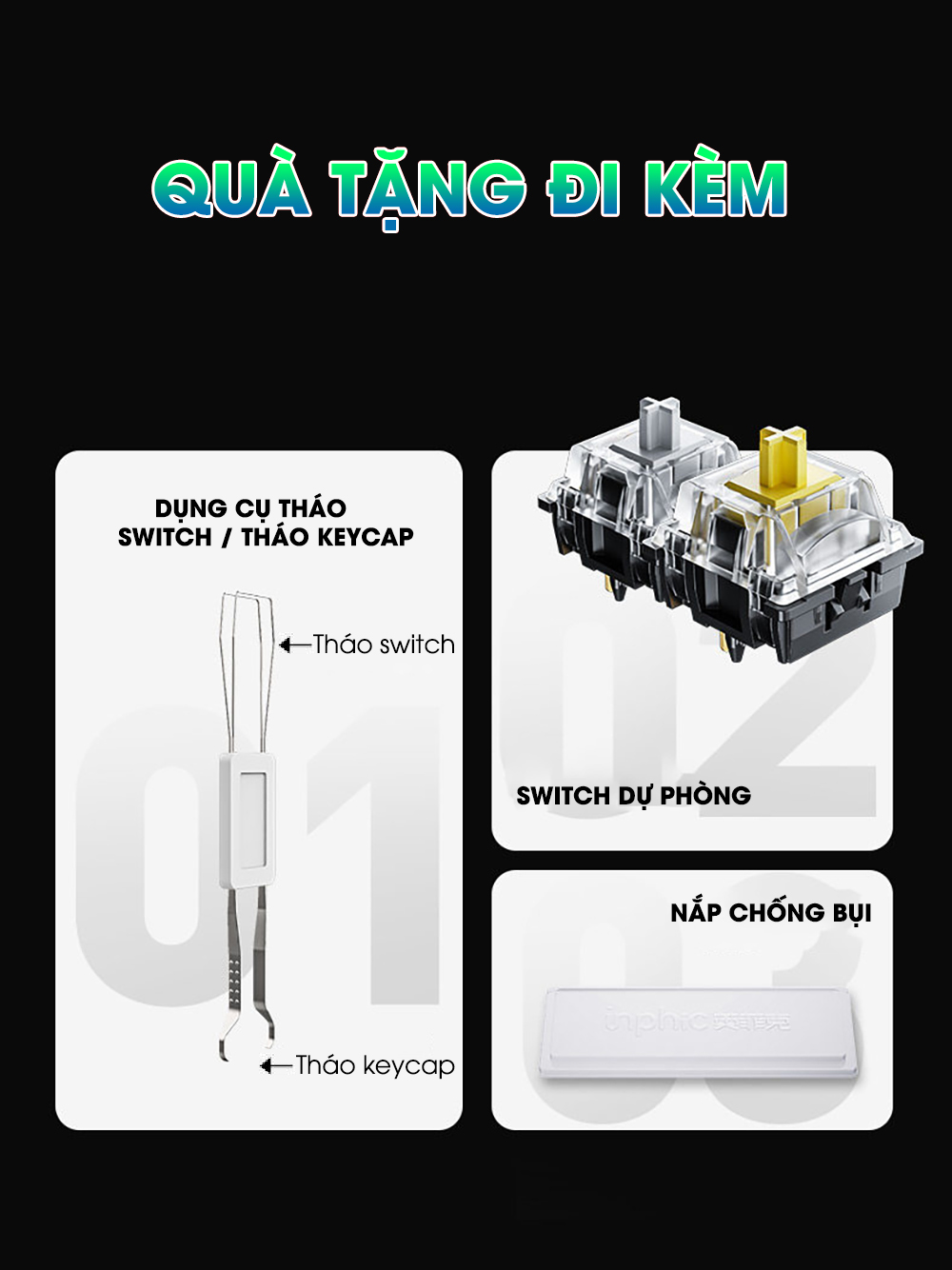 Bàn phím cơ gaming không dây INPHIC K87PRO bluetooth 87 phím 3 mode ...