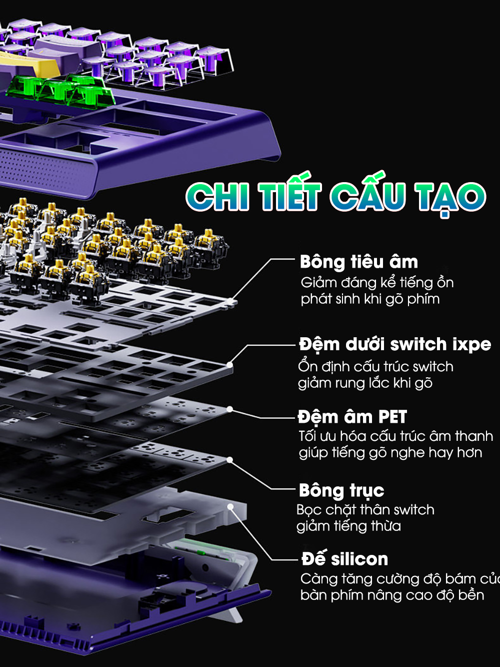 Bàn phím cơ gaming không dây INPHIC K87PRO bluetooth 87 phím 3 mode ...