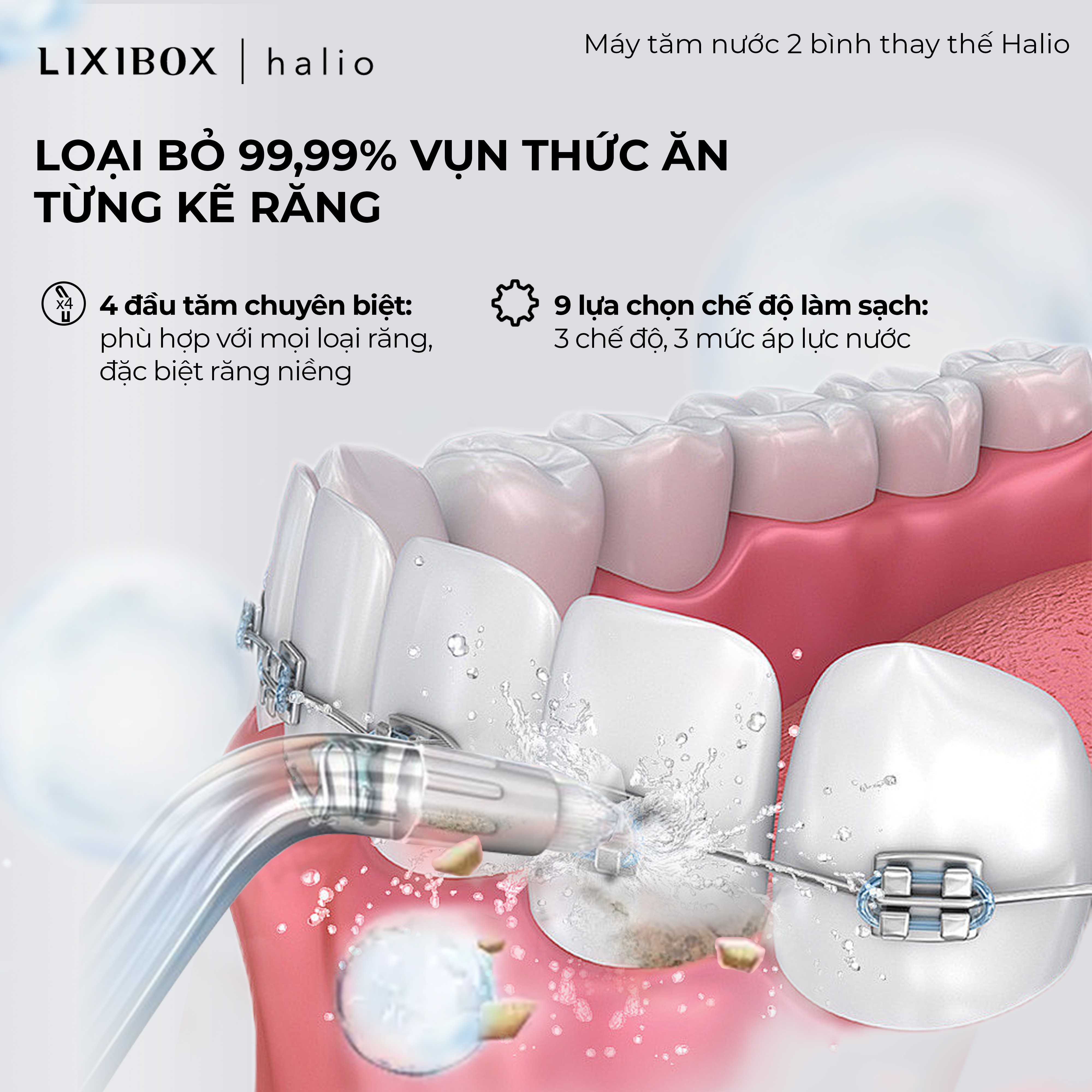 Máy Tăm Nước 2 Bình Thay Thế Halio UltraClean Express Hydro Floss - Kèm ...