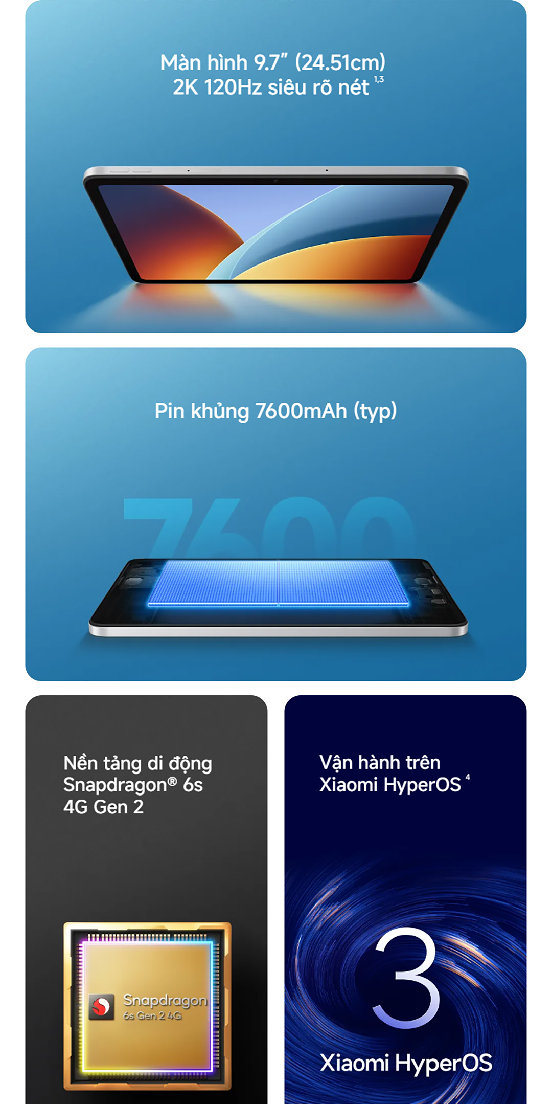 Xiaomi REDMI Pad 2 9.7 (4+64GB| 4+128GB) | Màn hình 9.7" siêu nét | Pin khủng 7600 mAh – ảnh mô tả chi tiết 2