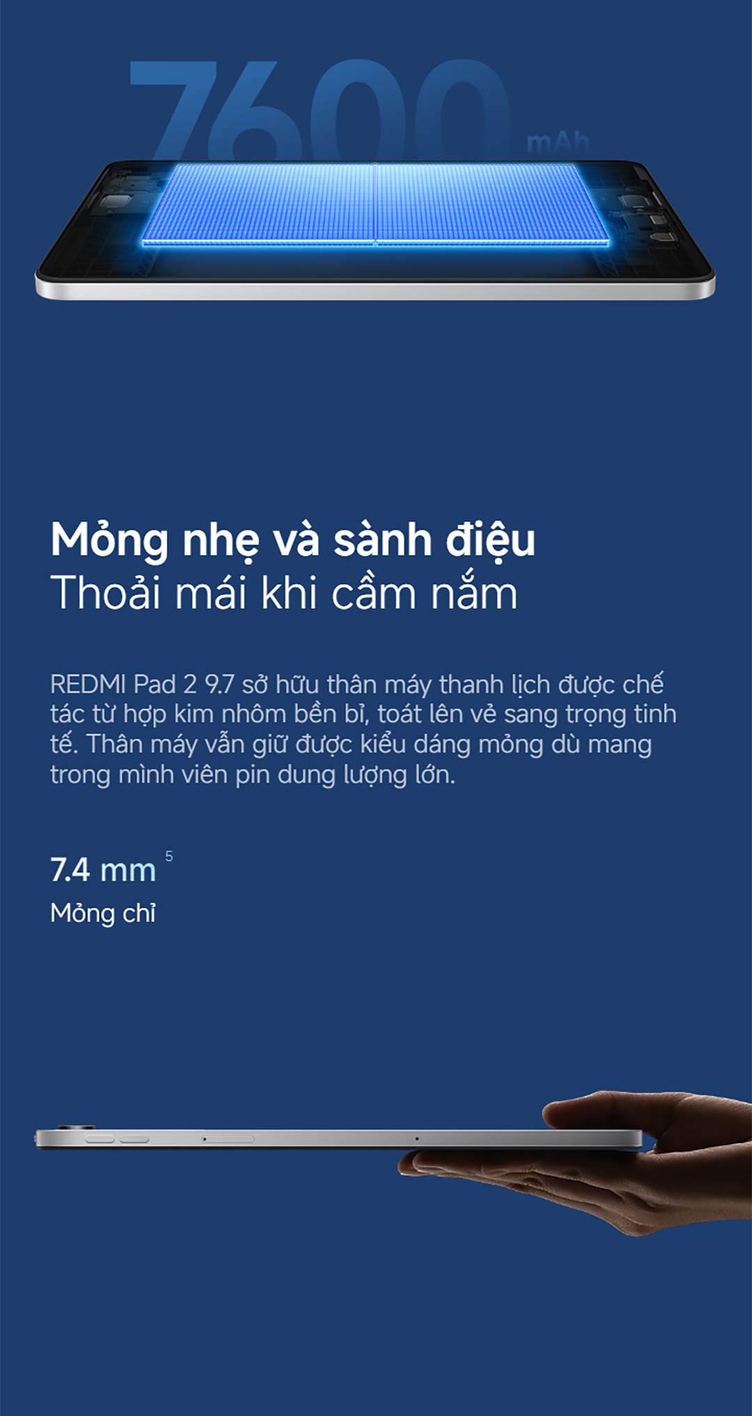 Xiaomi REDMI Pad 2 9.7 (4+64GB| 4+128GB) | Màn hình 9.7" siêu nét | Pin khủng 7600 mAh – ảnh mô tả chi tiết 7