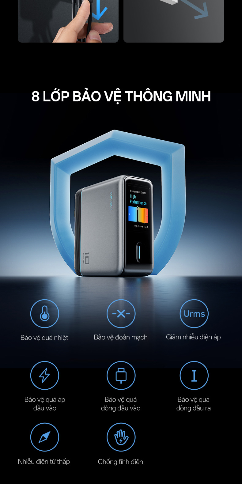 Củ Sạc Nhanh CUKTECH GaN 120W 4 Cổng Điều Khiển App Mi Home Cho Laptop/MacBook/iP 18/17/16 Pro Max/Xiaomi 17/Samsung S26