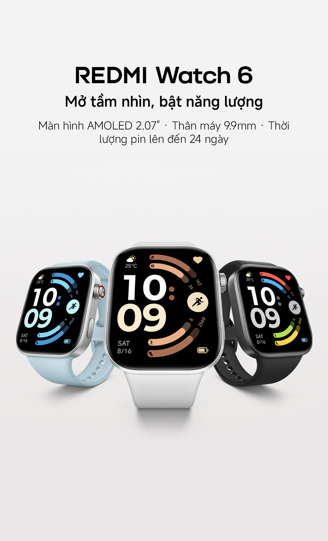 Xiaomi Đồng hồ thông minh Redmi Watch 6 | Màn AMOLED 2.07" | Đàm thoại qua bluetooth | Pin lớn 550 mA – ảnh mô tả chi tiết 1