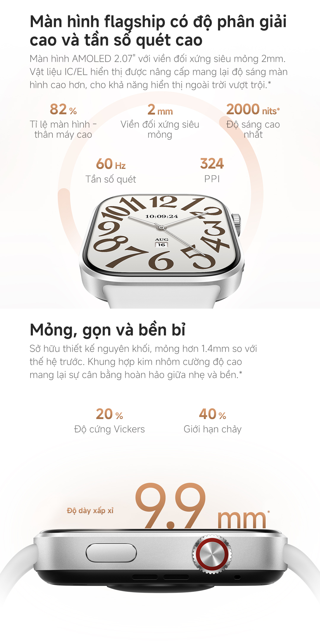 Xiaomi Đồng hồ thông minh Redmi Watch 6 | Màn AMOLED 2.07" | Đàm thoại qua bluetooth | Pin lớn 550 mA – ảnh mô tả chi tiết 4