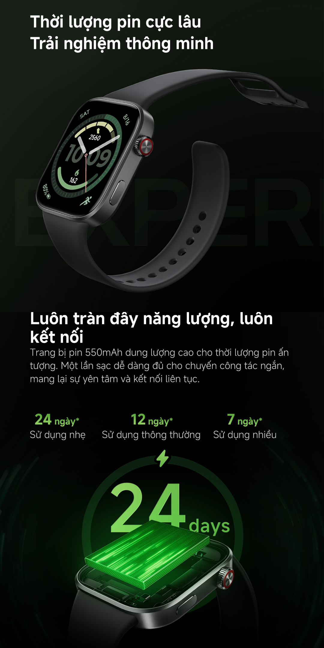 Xiaomi Đồng hồ thông minh Redmi Watch 6 | Màn AMOLED 2.07" | Đàm thoại qua bluetooth | Pin lớn 550 mA – ảnh mô tả chi tiết 5