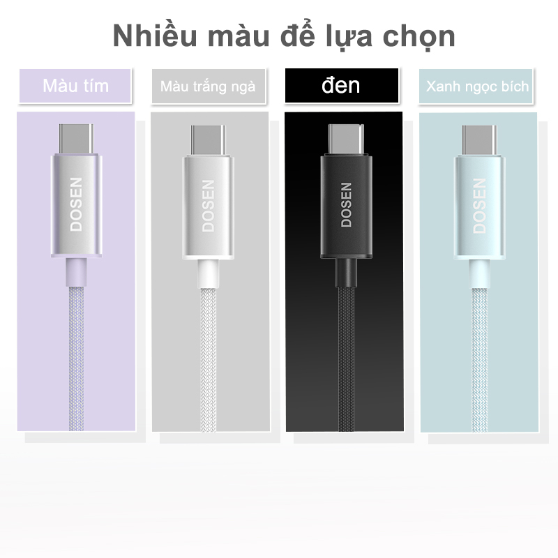 DOSEN PRO 1M-2M Dây cáp sạc nhanh PD 60W từ Type-C sang Type-C tiện dụng cho Macbook Pro Xiaomi Samsung – ảnh mô tả chi tiết 7