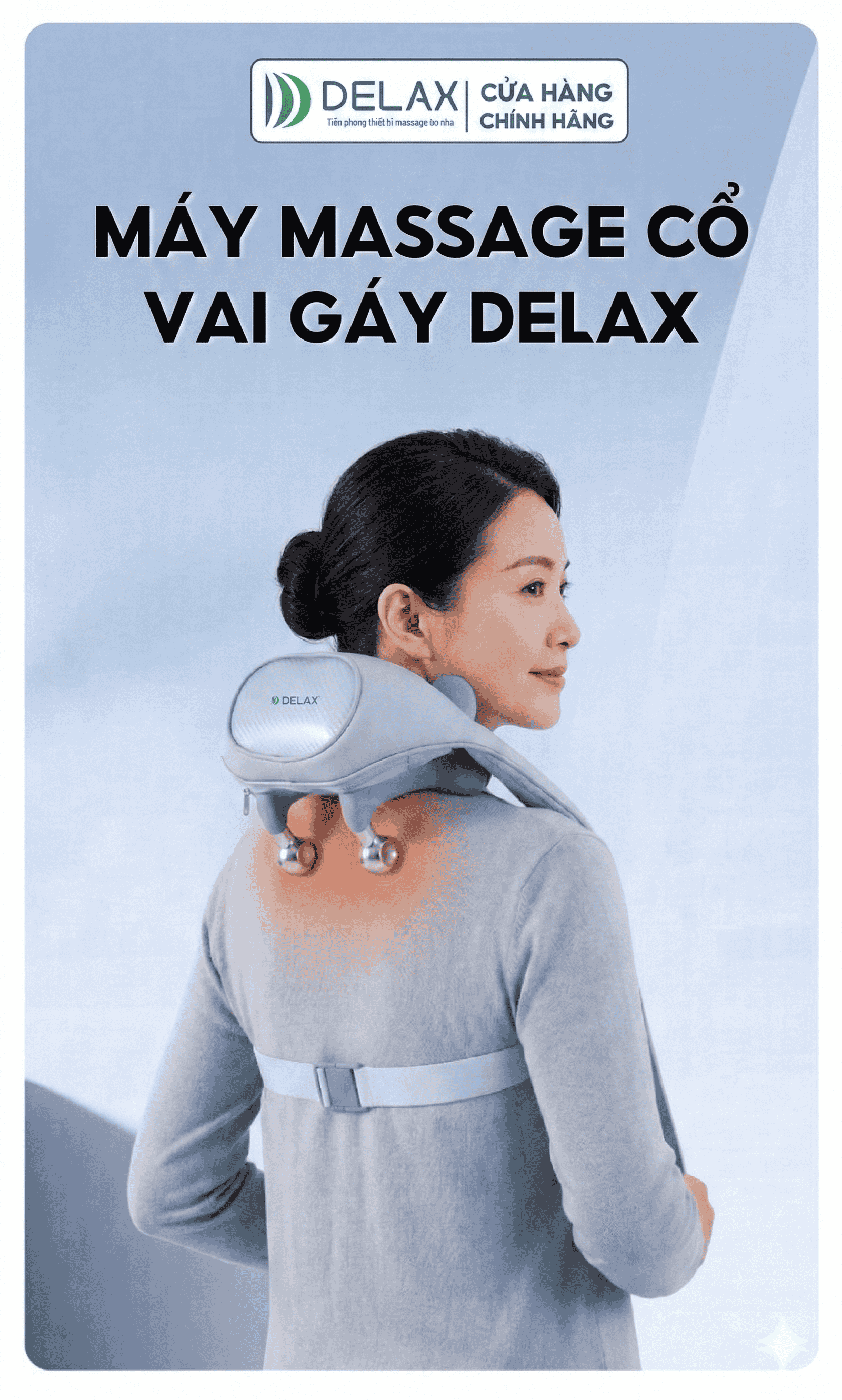 Máy Massage Cổ Vai Gáy DELAX Massage Bi Lăn 3D Kết Hợp Đấm Bóp Chườm Ấm ...