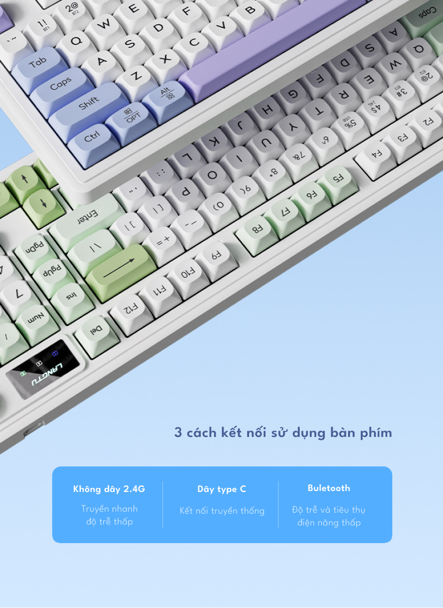 Bàn phím LANGTU L98 giả cơ bluetooth không dây/có dây silent pin sạc ...