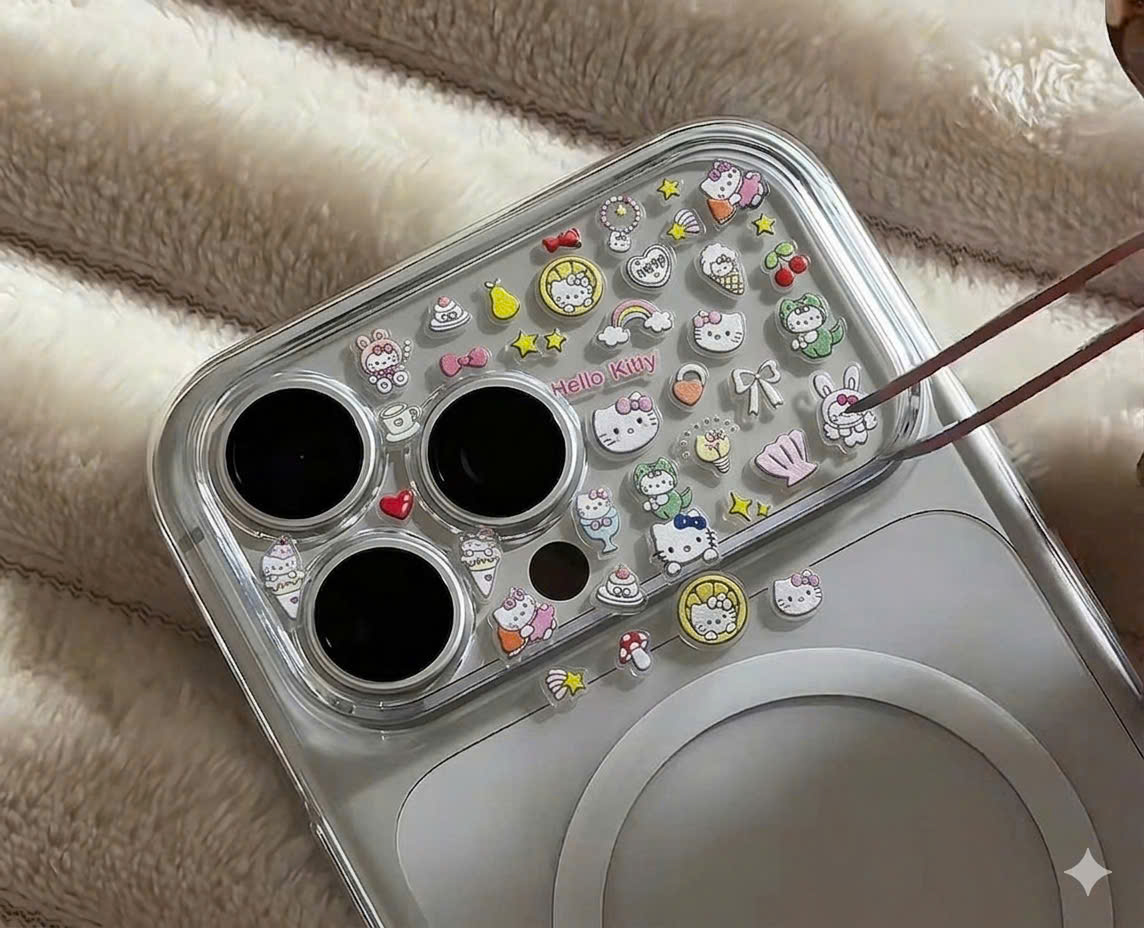 Sticker mini nổi decor siêu xinh – dán cam iPhone, quạt cầm tay, ốp điện thoại, sổ tay, phụ kiện cá nhân – ảnh mô tả chi tiết 1