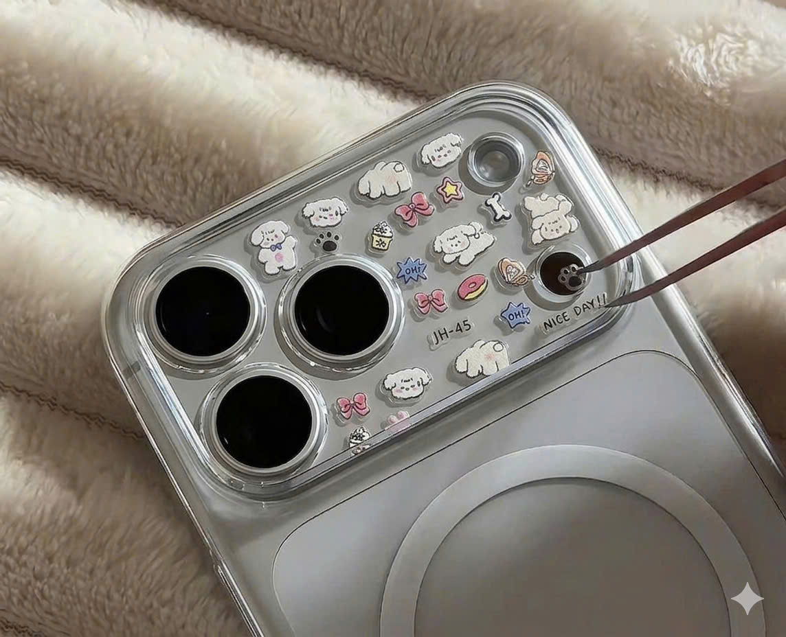 Sticker mini nổi decor siêu xinh – dán cam iPhone, quạt cầm tay, ốp điện thoại, sổ tay, phụ kiện cá nhân – ảnh mô tả chi tiết 4