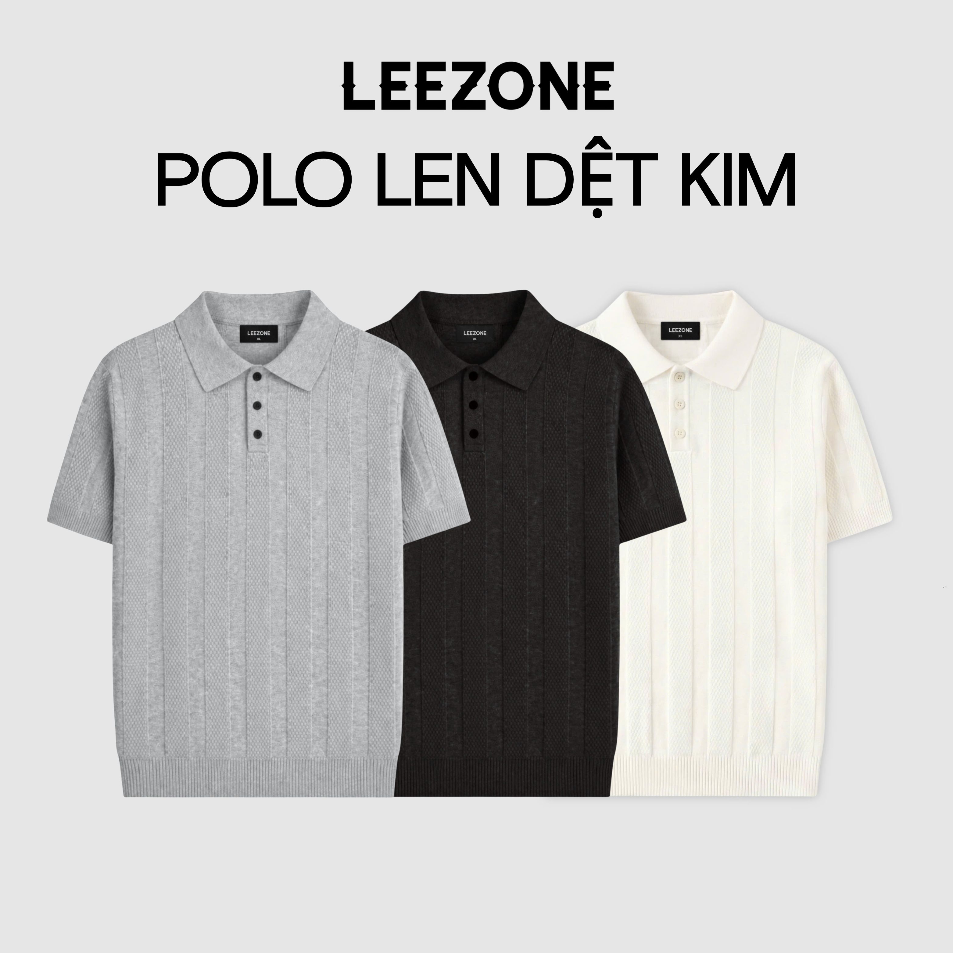 [MỞ BÁN] Áo Polo Len Dệt Kim Cao Cấp Hot Trend 2026 Ngắn Tay LeeZone | Polo Len Sọc Nổi