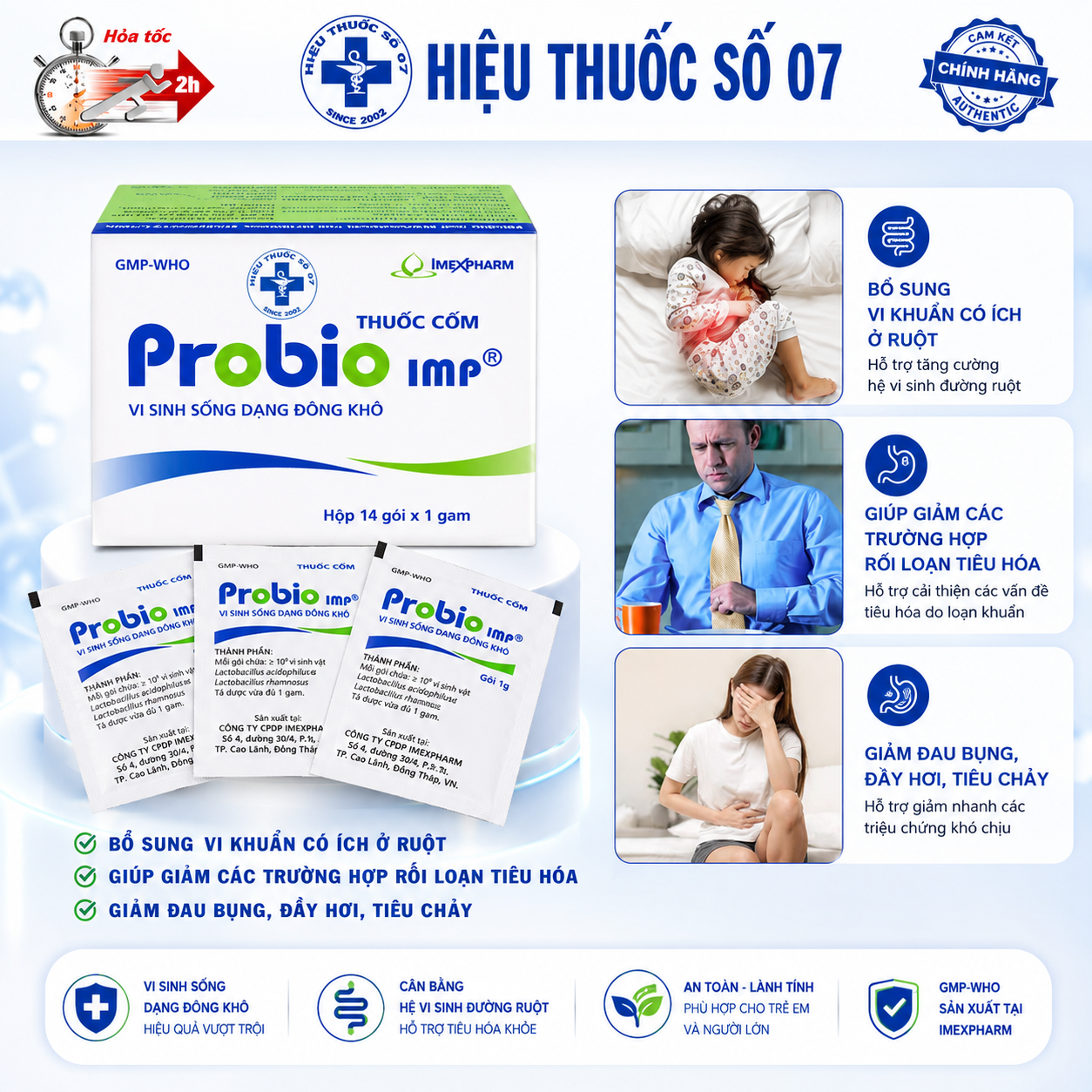 Men vi sinh Probio IMP tăng cường hệ vi sinh đường ruột, giảm đau bụng ...
