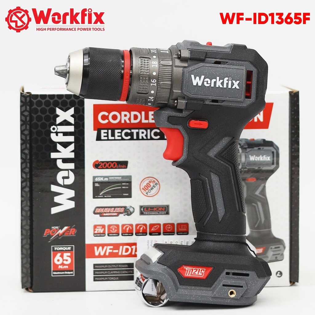 Máy Khoan 3 Chức Năng WORKFIX WF-ID1365F, Lực Xoắn 65N.m, Đầu Kẹp 13mm ...