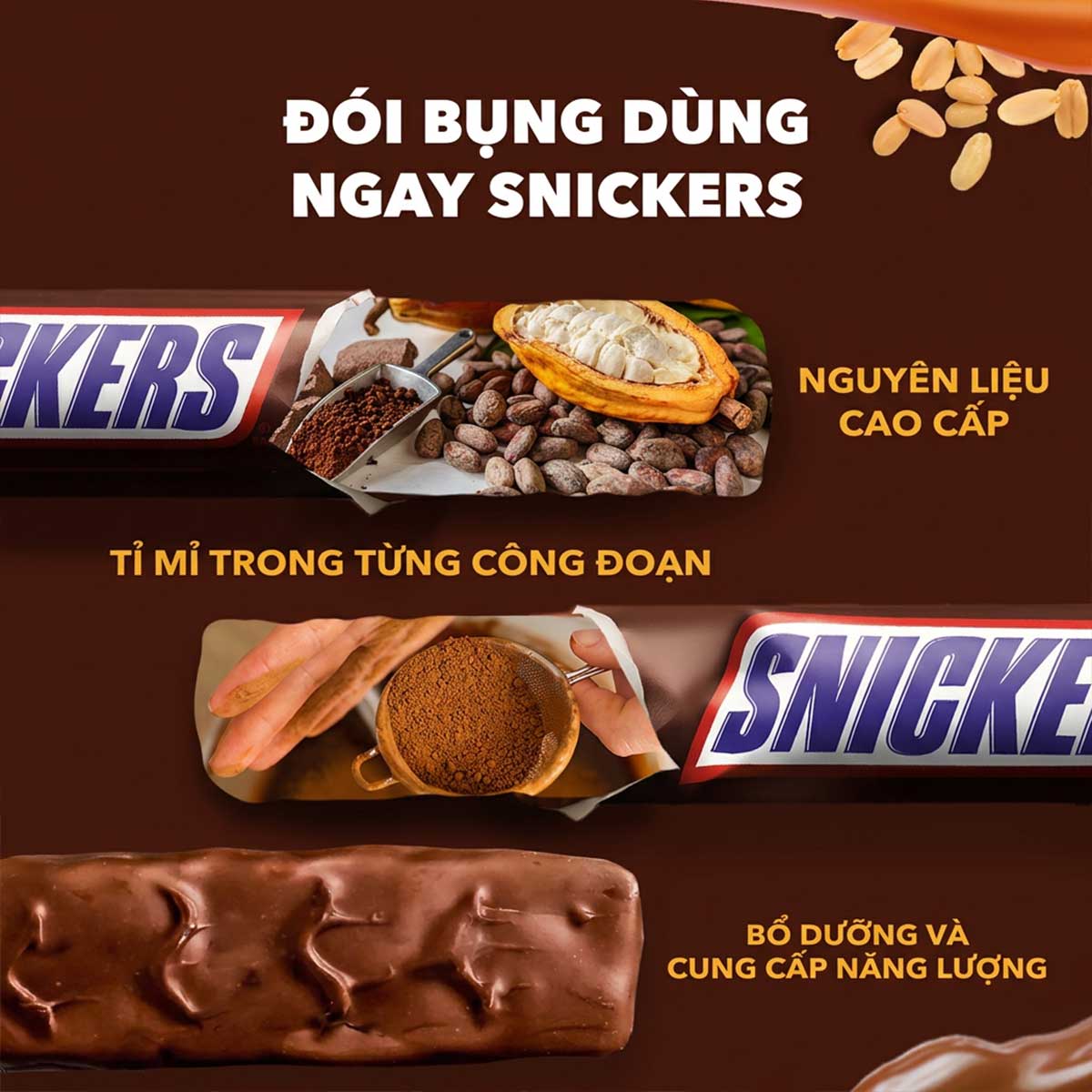 Túi kẹo Sôcôla nhân đậu phộng Snickers MINIs 80g (8 thanh x 10g ...