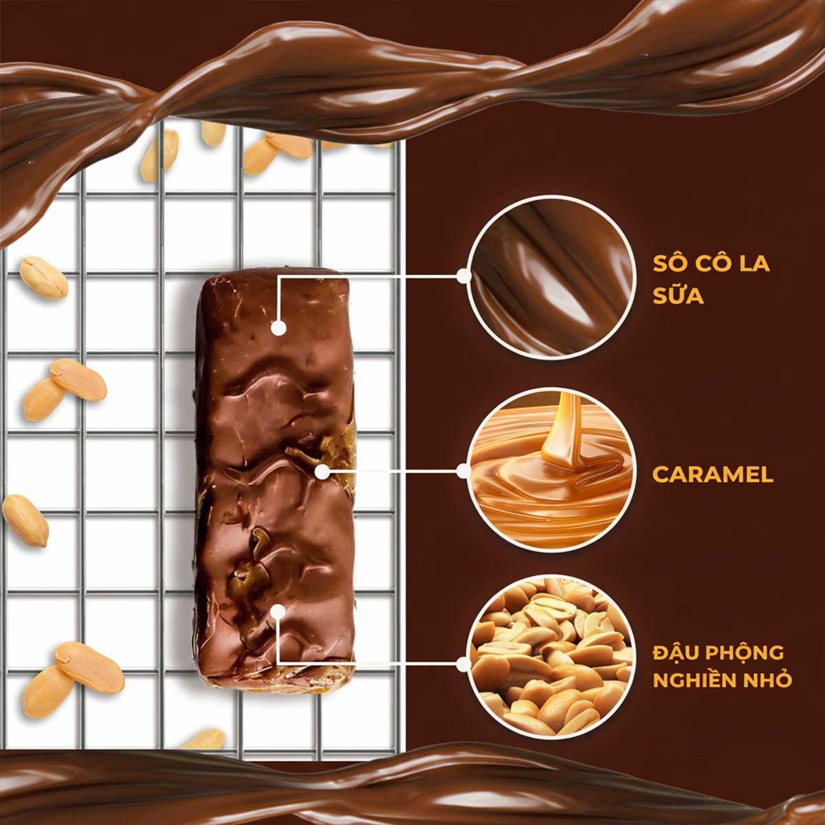 Túi kẹo Sôcôla nhân đậu phộng Snickers MINIs 80g (8 thanh x 10g ...