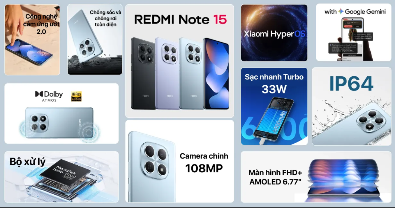 Điện Thoại Xiaomi Redmi Note 15 4G (6GB/128GB) - Hàng Chính Hãng – ảnh mô tả chi tiết 1