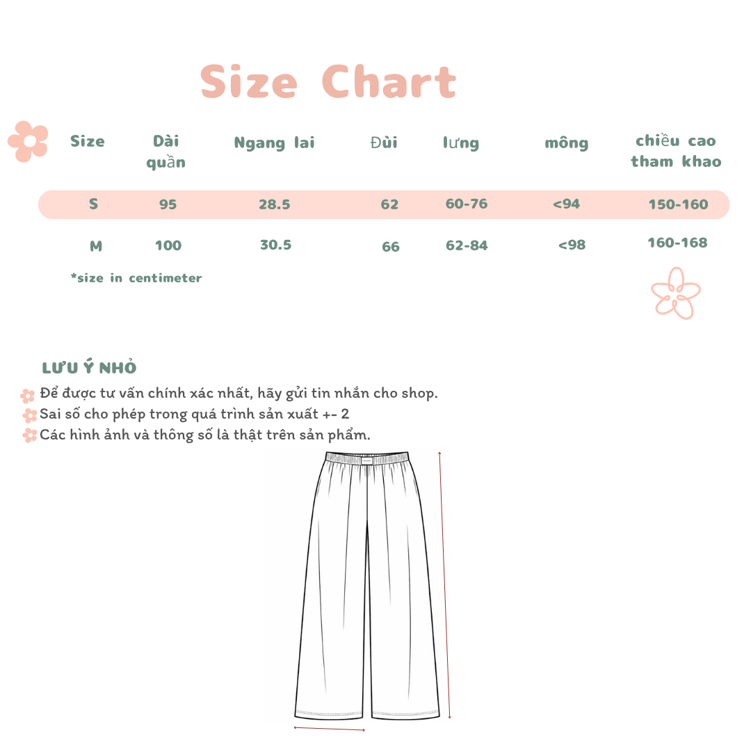 Loop Pants| Quần dài nữ ống suông rộng, lưng chun viền lưng phối ren dễ ...