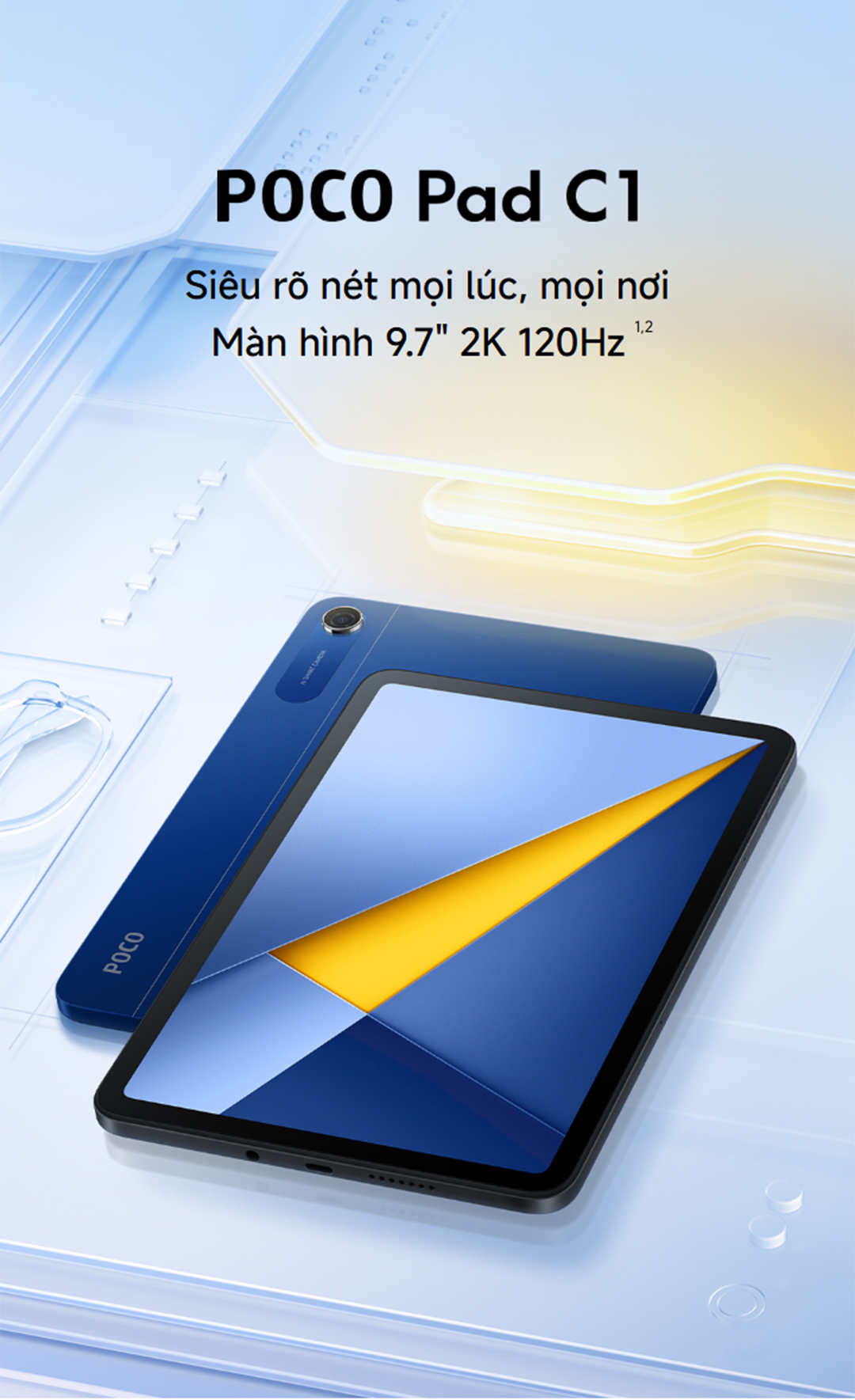Xiaomi POCO Pad C1 (4GB+64GB| 6GB+128GB) | Màn hình 9.7" 2K 120Hz | Pin khủng 7600 mAh(typ) – ảnh mô tả chi tiết 1