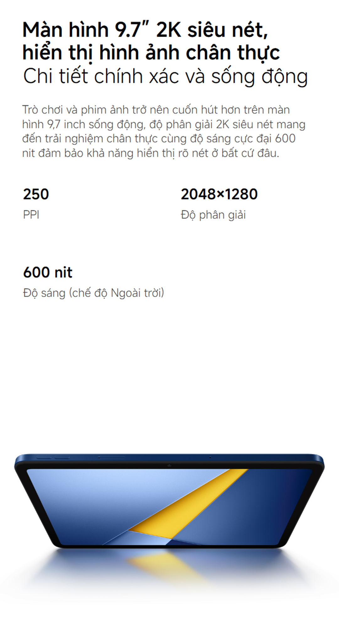 Xiaomi POCO Pad C1 (4GB+64GB| 6GB+128GB) | Màn hình 9.7" 2K 120Hz | Pin khủng 7600 mAh(typ) – ảnh mô tả chi tiết 4