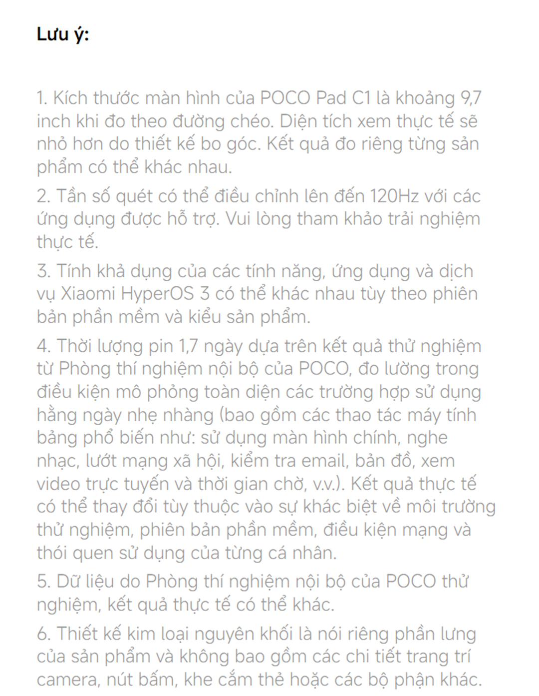 Xiaomi POCO Pad C1 (4GB+64GB| 6GB+128GB) | Màn hình 9.7" 2K 120Hz | Pin khủng 7600 mAh(typ) – ảnh mô tả chi tiết 11